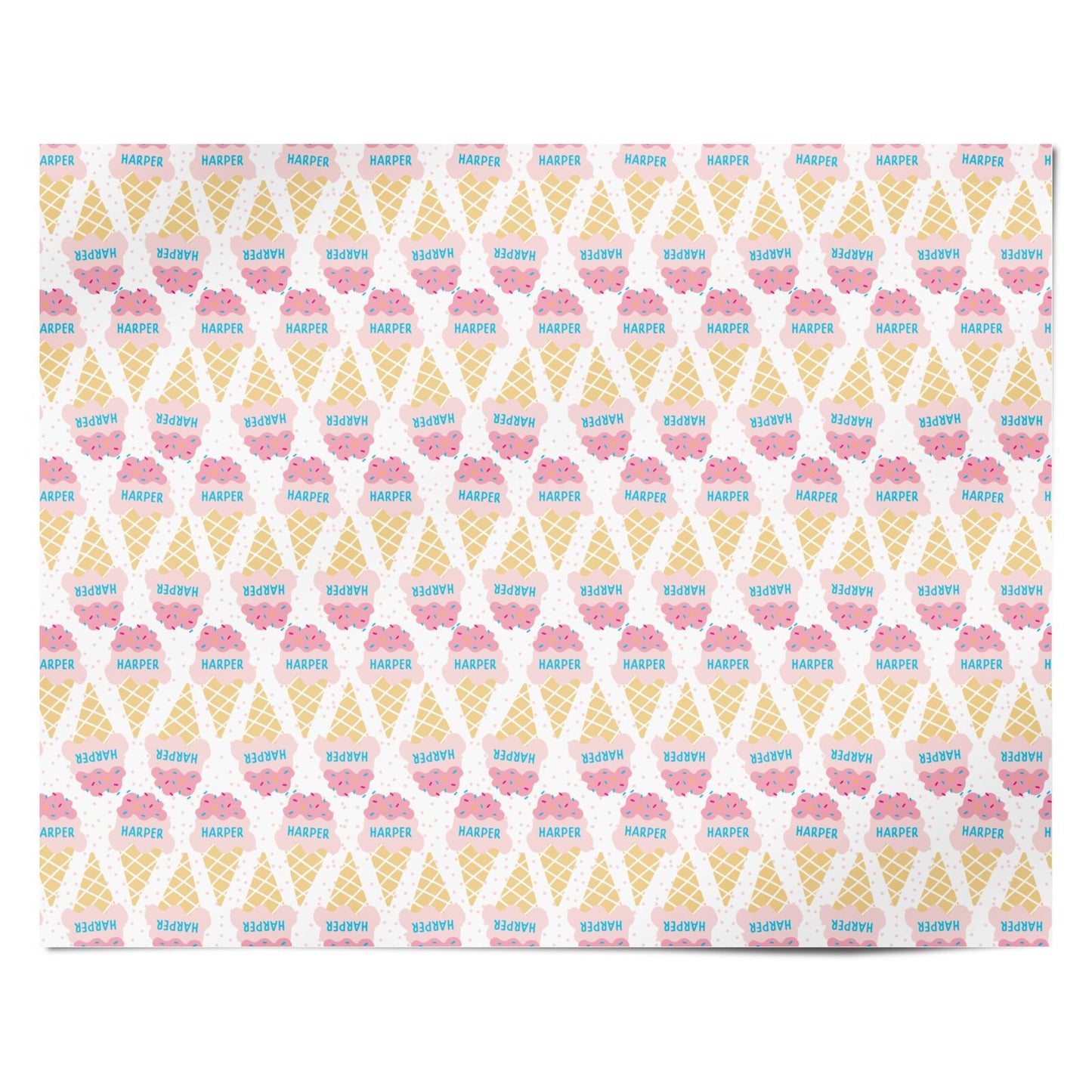 Personalised Ice Cream Name Personalised Wrapping Paper Alternative