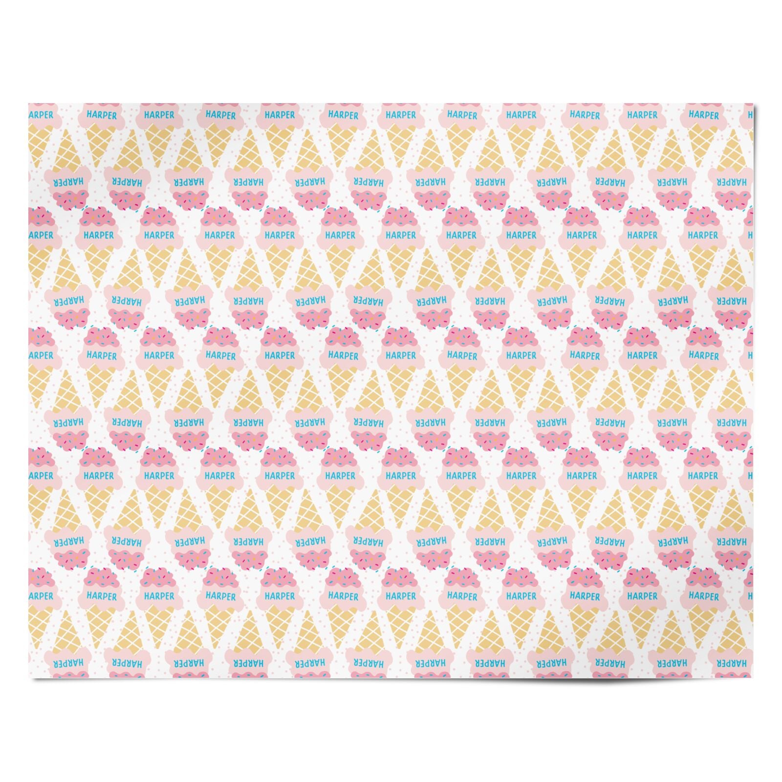 Personalised Ice Cream Name Personalised Wrapping Paper Alternative