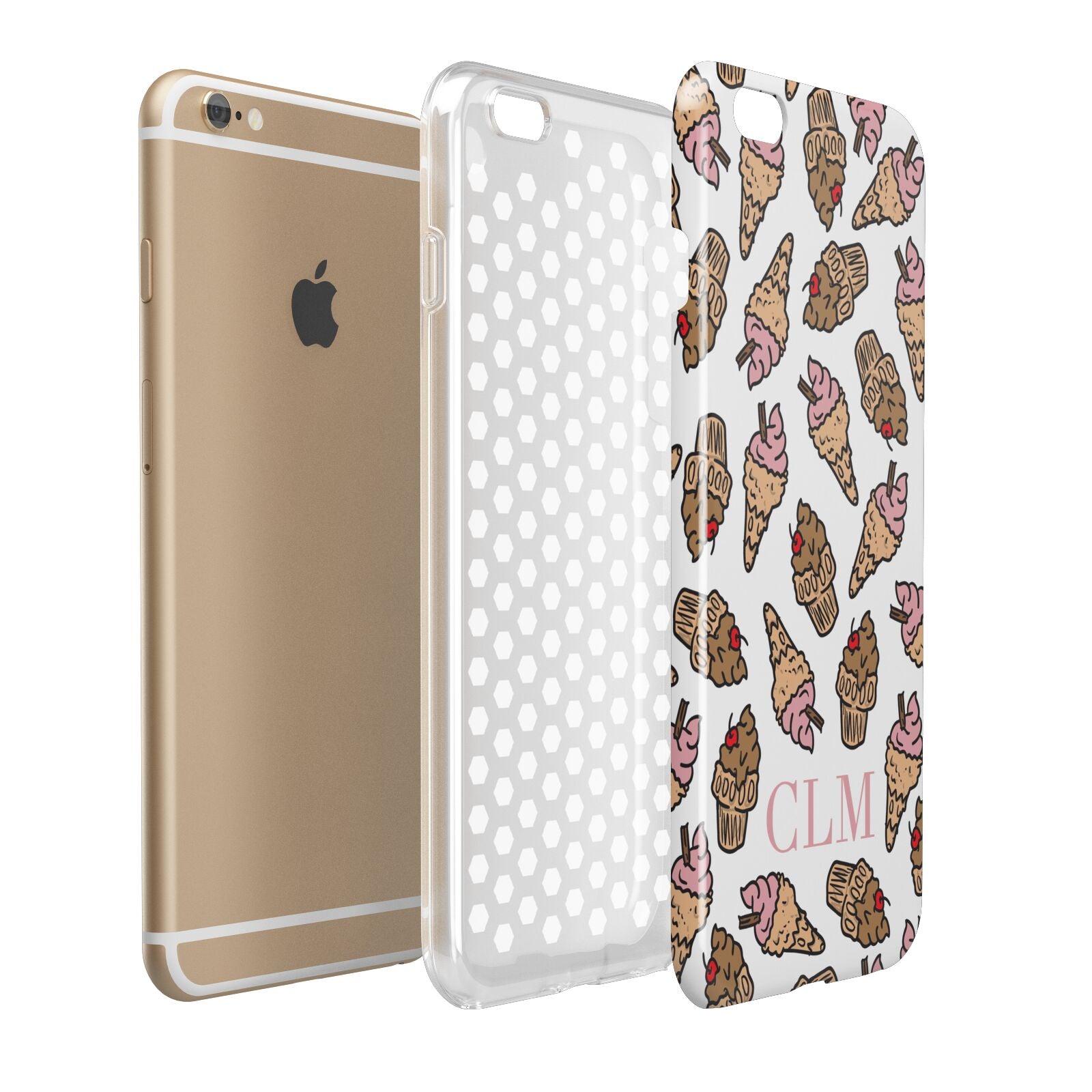 Personalised Ice Creams Initials Apple iPhone 6 Plus 3D Tough Case Expand Detail Image
