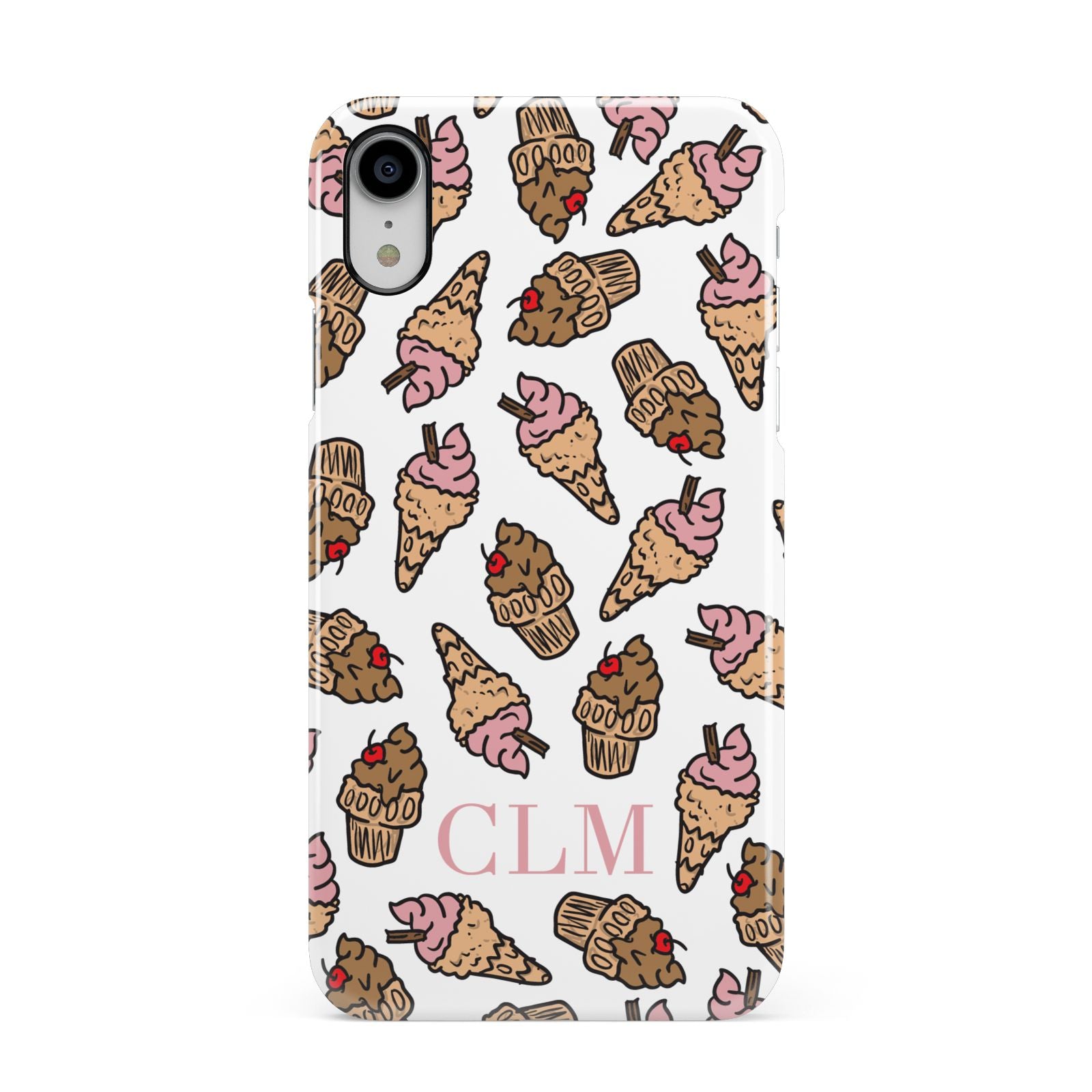 Personalised Ice Creams Initials Apple iPhone XR White 3D Snap Case