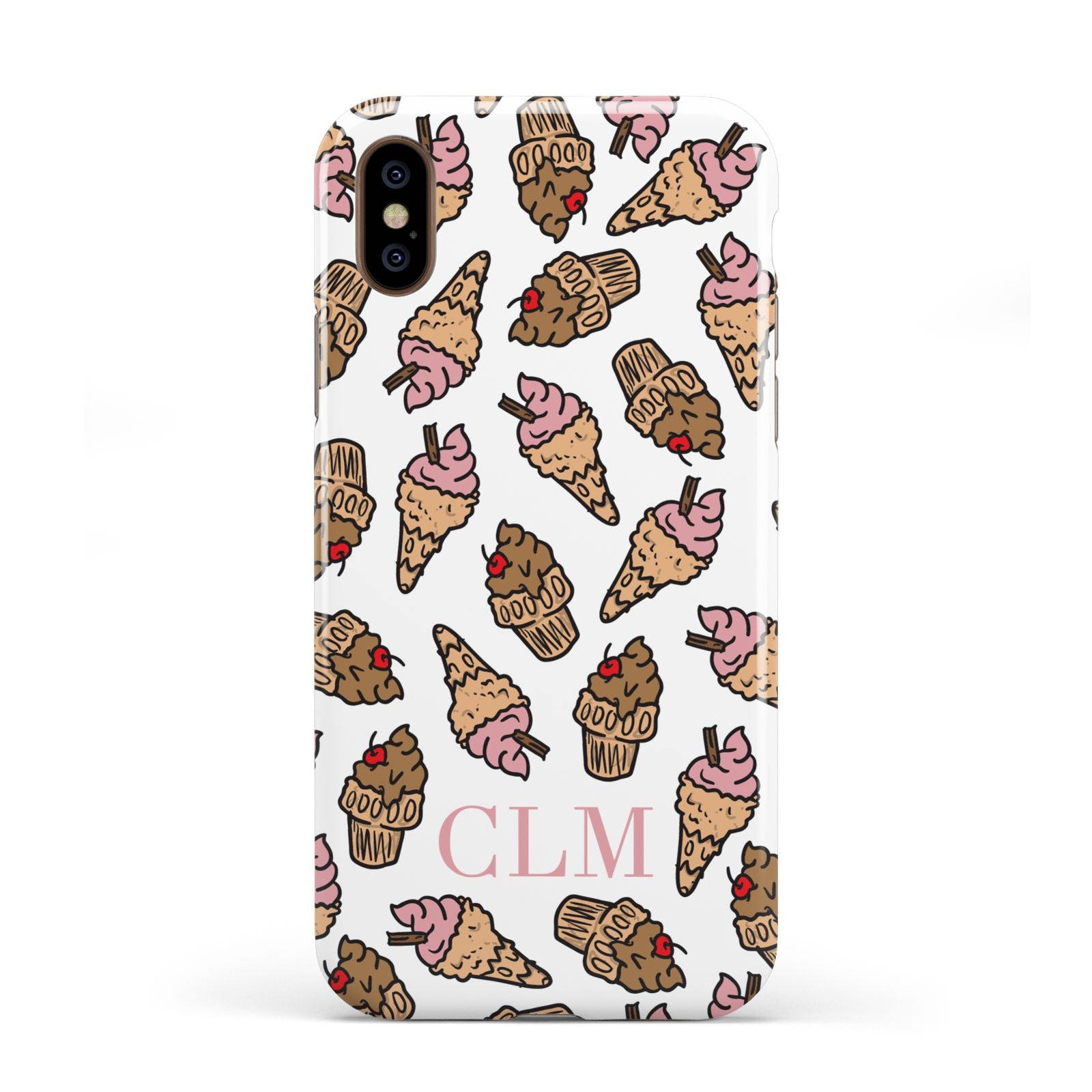 Personalised Ice Creams Initials Apple iPhone XS 3D Tough