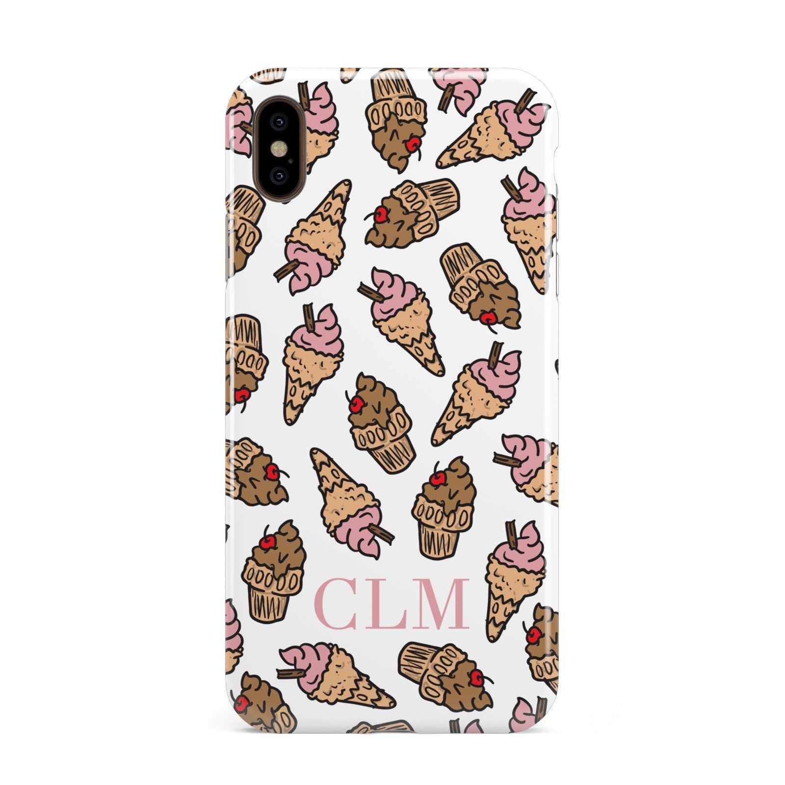 Personalised Ice Creams Initials Apple iPhone Xs Max 3D Tough Case