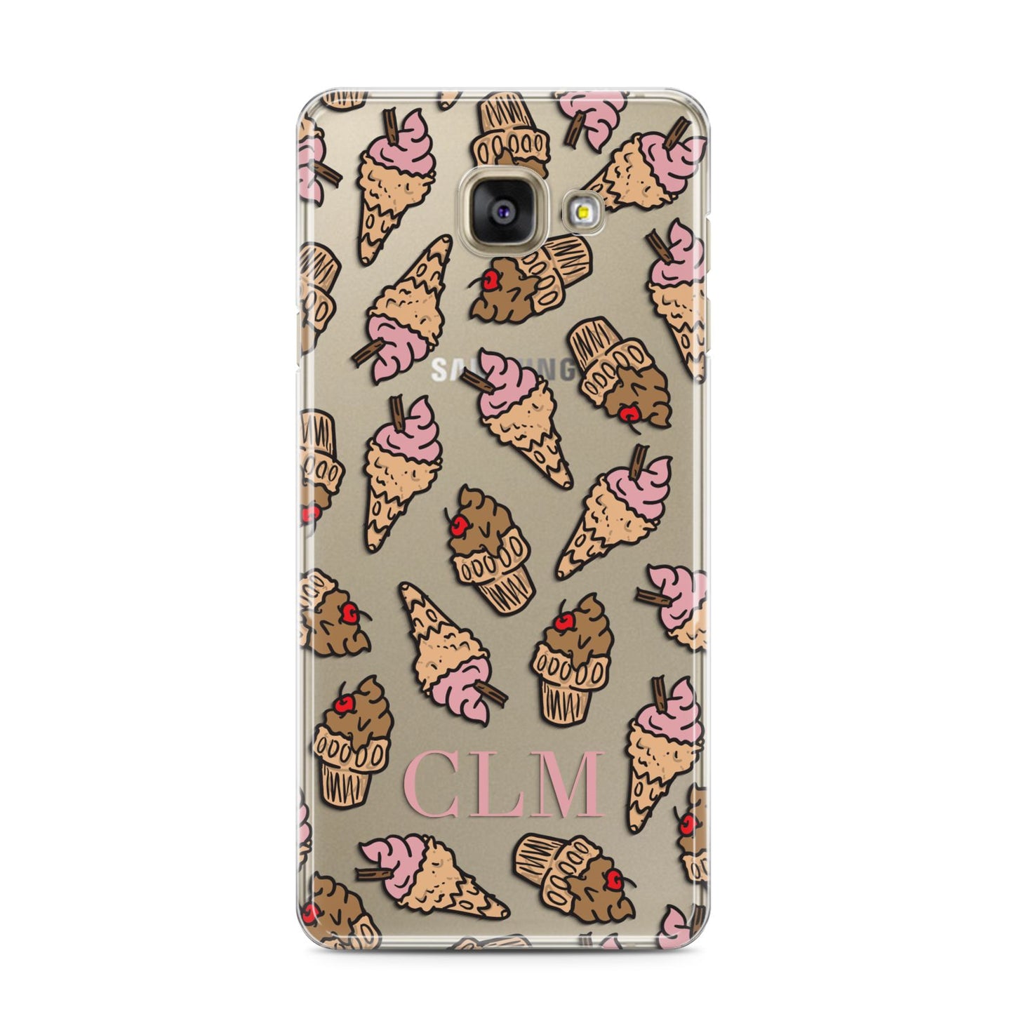 Personalised Ice Creams Initials Samsung Galaxy A3 2016 Case on gold phone