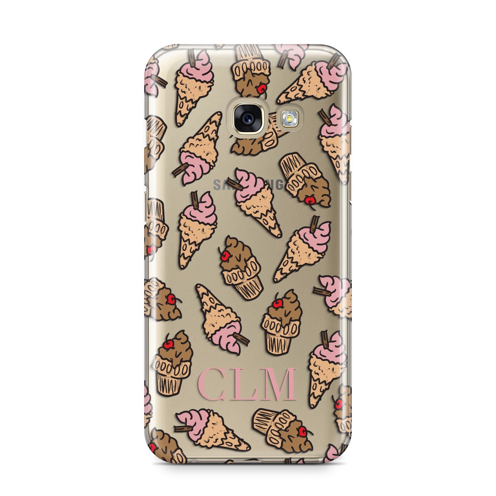 Personalised Ice Creams Initials Samsung Galaxy A3 2017 Case on gold phone