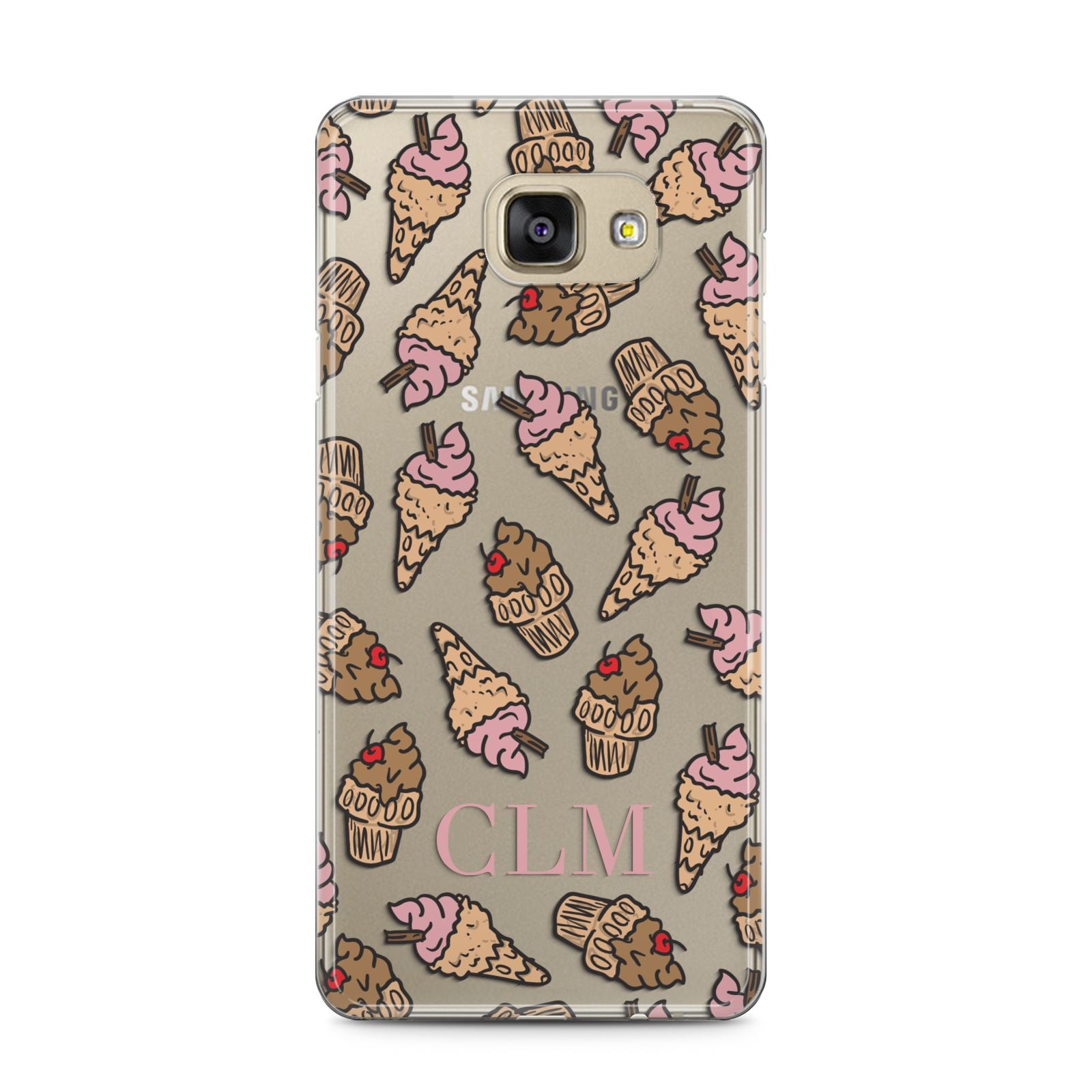 Personalised Ice Creams Initials Samsung Galaxy A5 2016 Case on gold phone