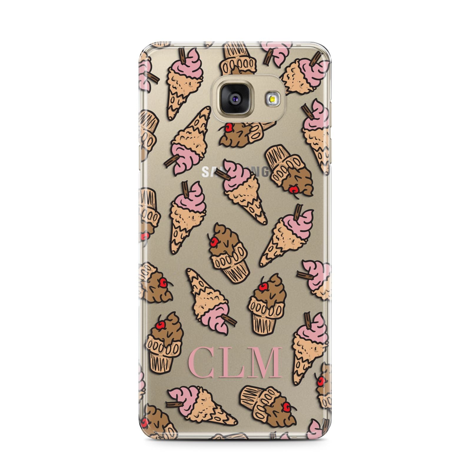Personalised Ice Creams Initials Samsung Galaxy A7 2016 Case on gold phone