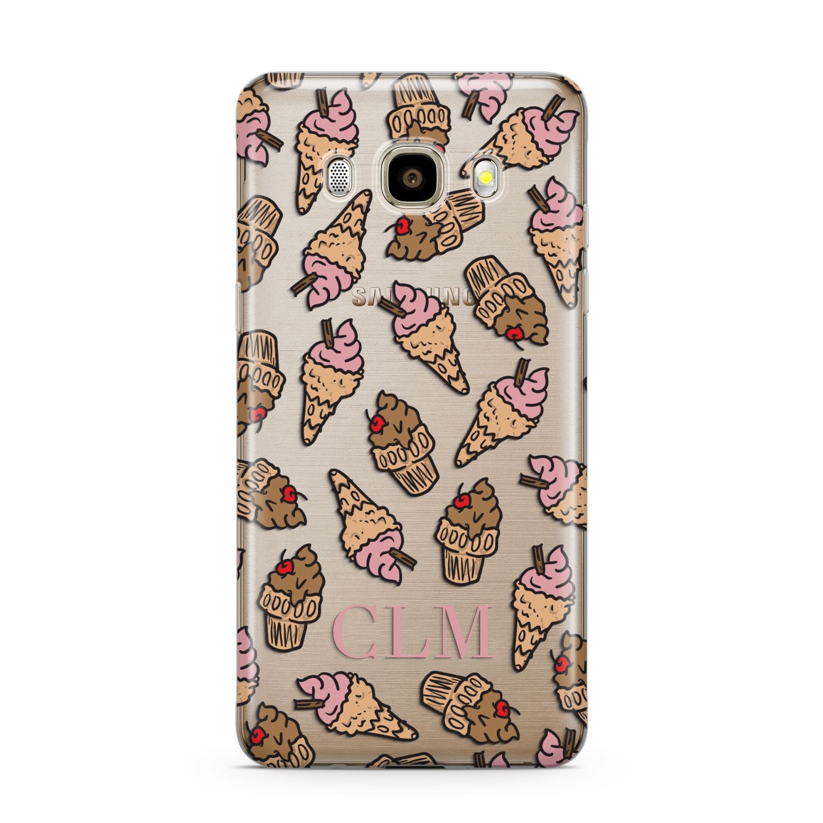 Personalised Ice Creams Initials Samsung Galaxy J7 2016 Case on gold phone