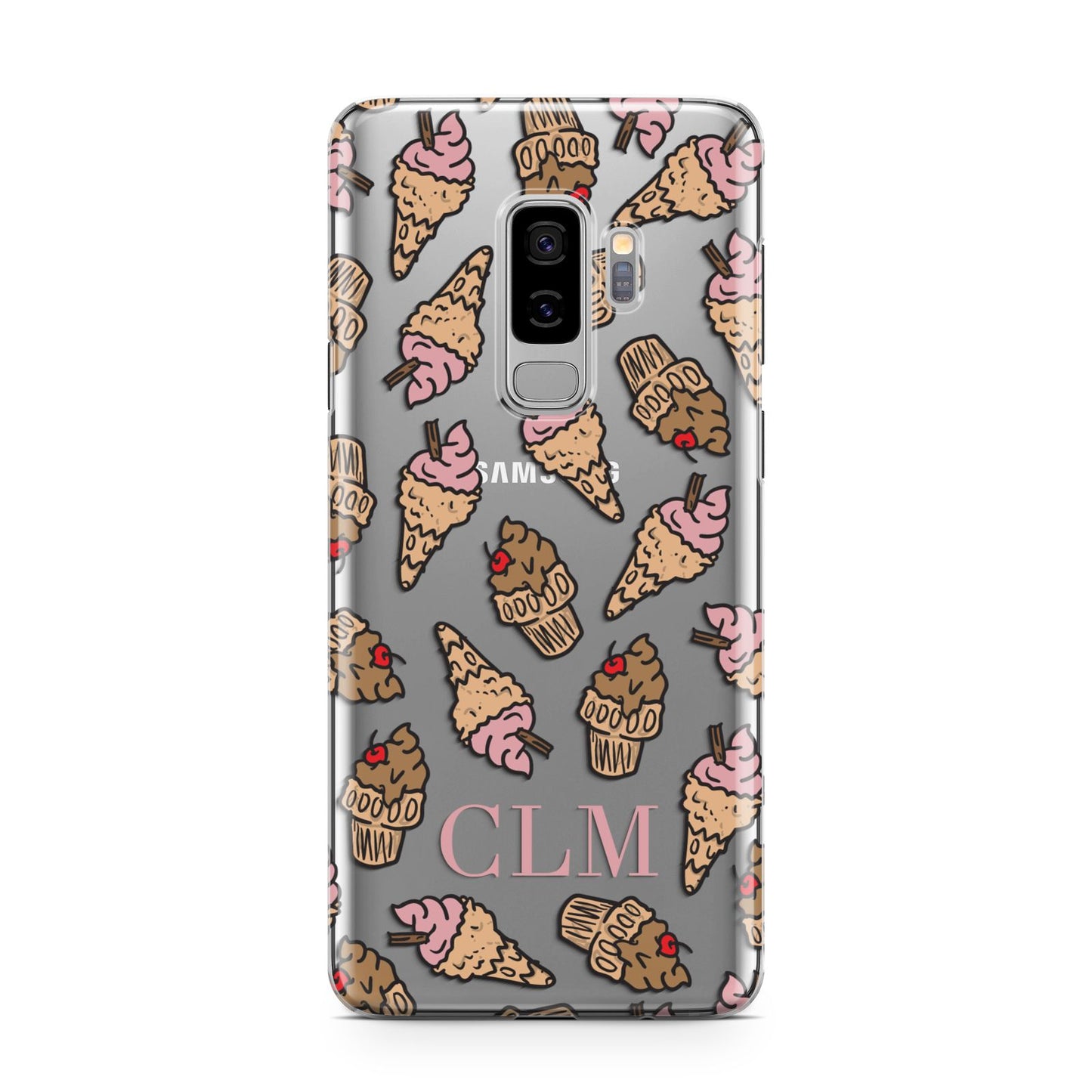 Personalised Ice Creams Initials Samsung Galaxy S9 Plus Case on Silver phone