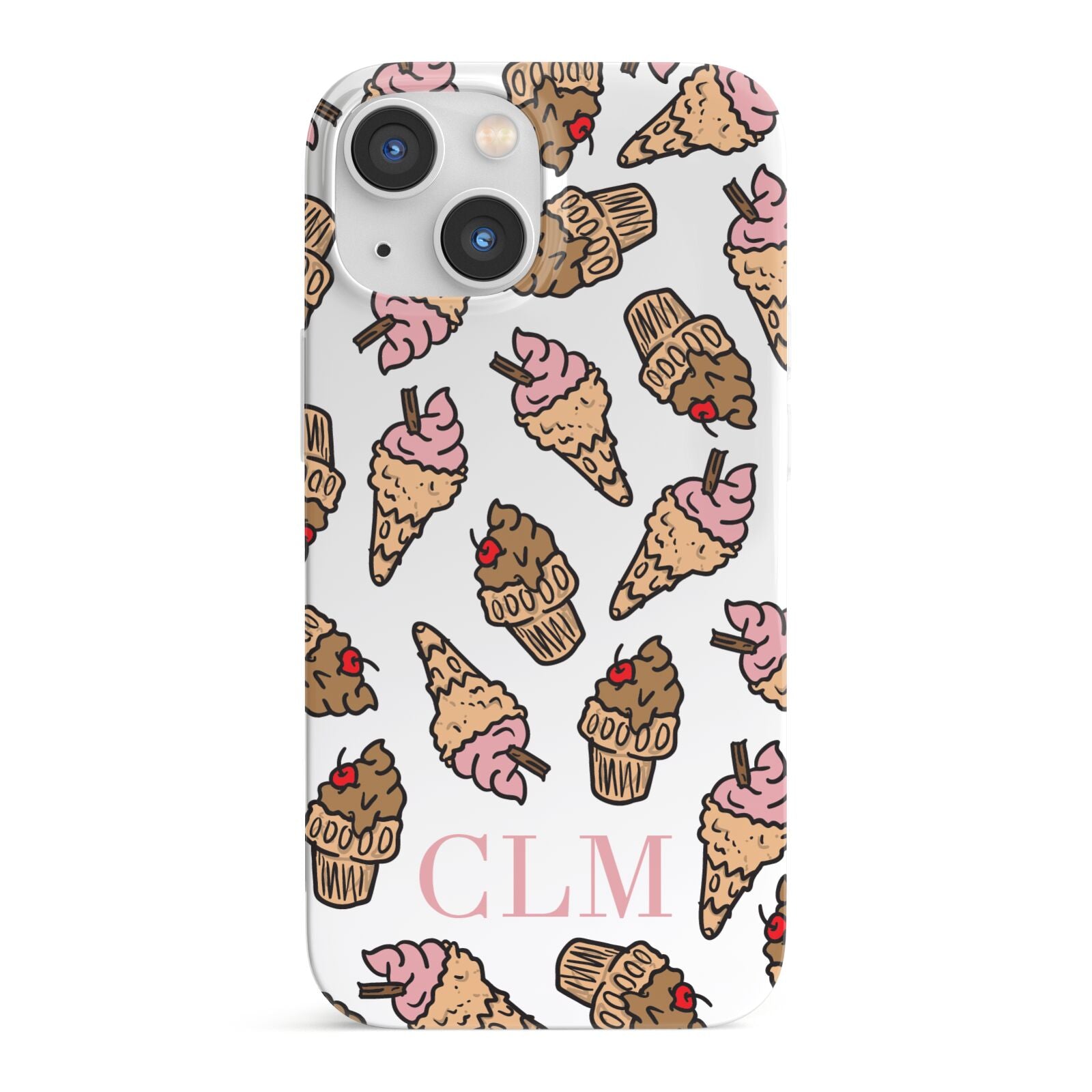 Personalised Ice Creams Initials iPhone 13 Mini Full Wrap 3D Snap Case