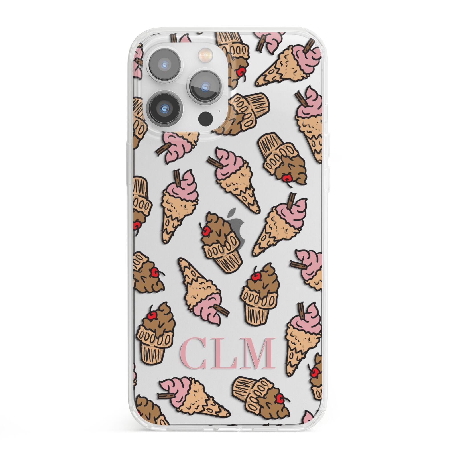 Personalised Ice Creams Initials iPhone 13 Pro Max Clear Bumper Case