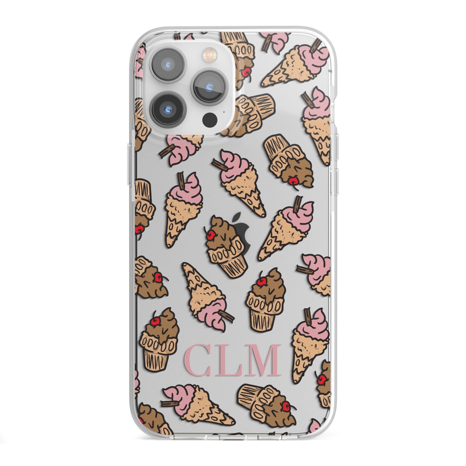 Personalised Ice Creams Initials iPhone 13 Pro Max TPU Impact Case with White Edges