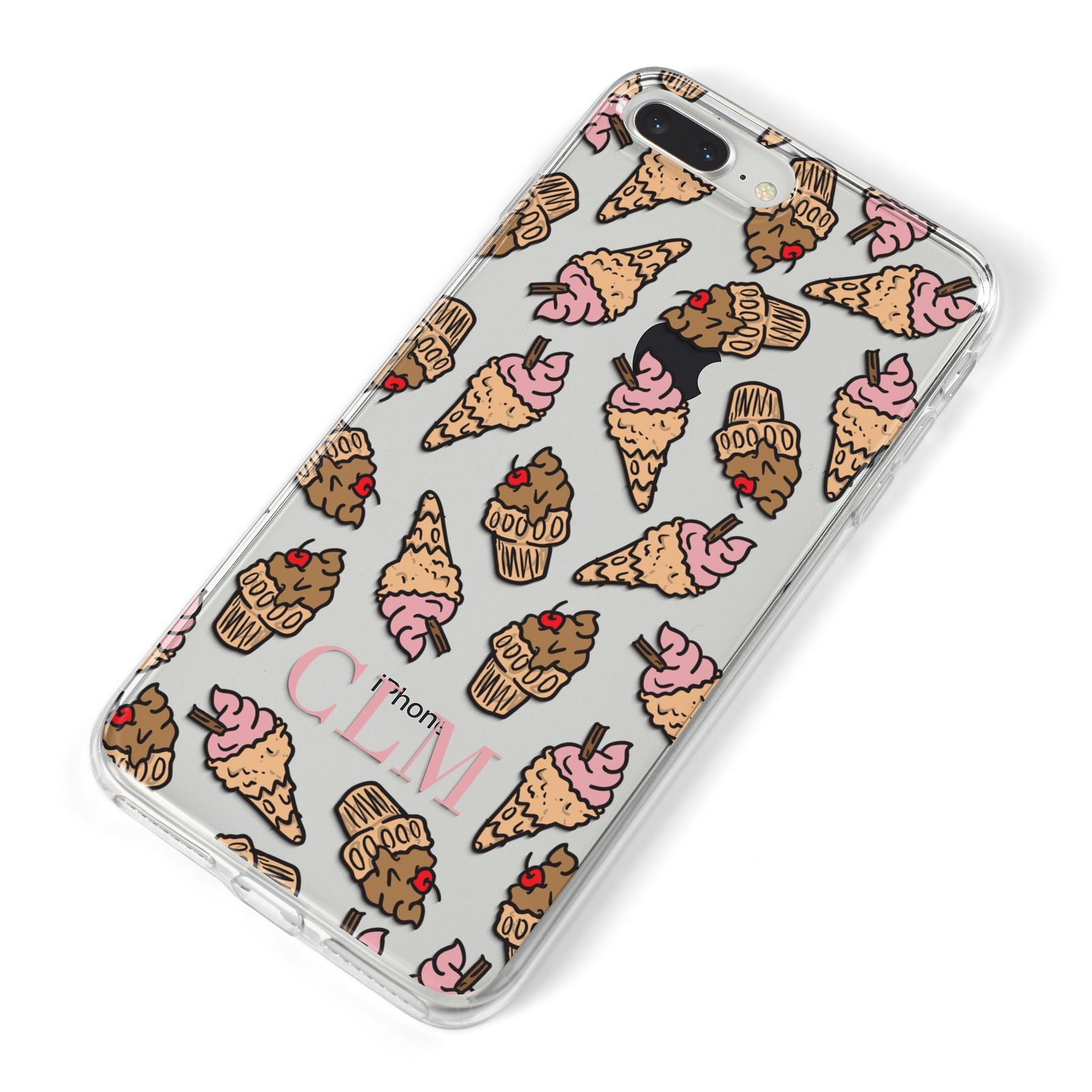 Personalised Ice Creams Initials iPhone 8 Plus Bumper Case on Silver iPhone Alternative Image
