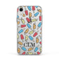 Personalised Ice Lolly Initials Apple iPhone XR Impact Case White Edge on Silver Phone