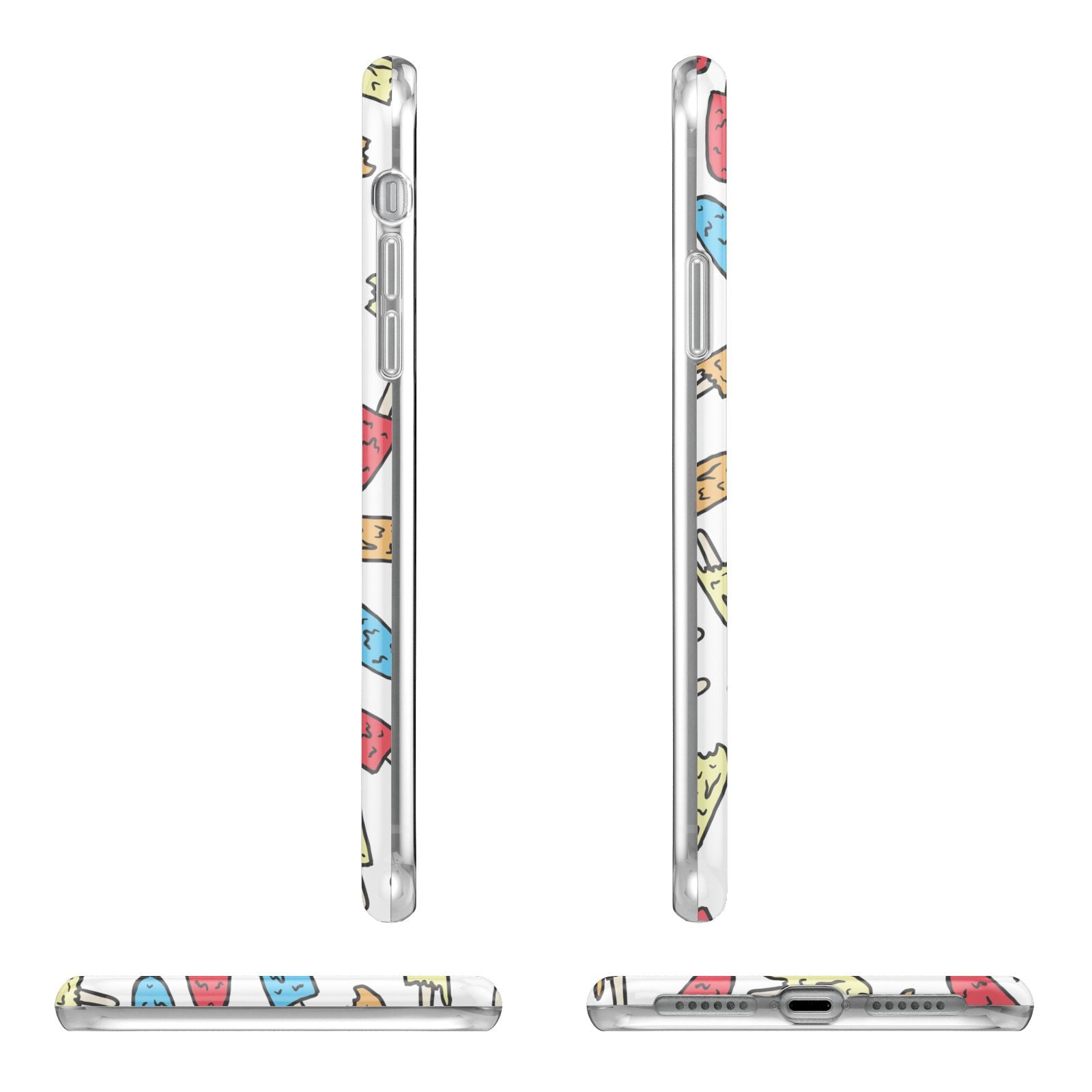 Personalised Ice Lolly Initials Apple iPhone XR in White with 3D Wrap Tough Case Alternative Image Angles