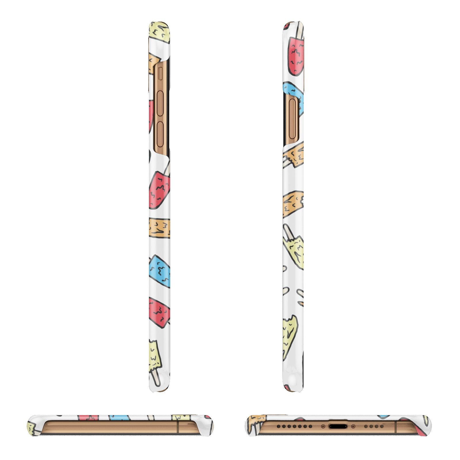 Personalised Ice Lolly Initials Apple iPhone Xs Max 3D Wrap Snap Case Angled Images