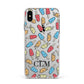 Personalised Ice Lolly Initials Apple iPhone Xs Max Impact Case White Edge on Silver Phone