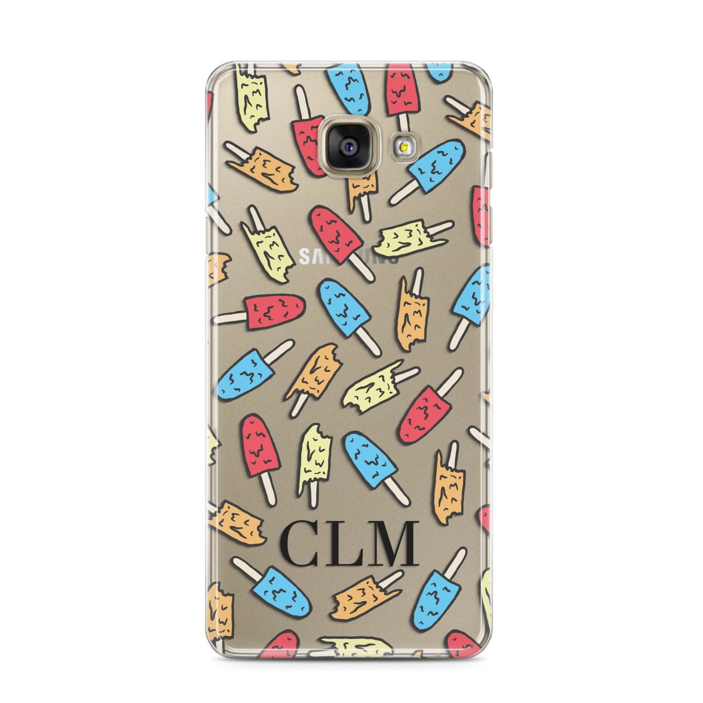 Personalised Ice Lolly Initials Samsung Galaxy A3 2016 Case on gold phone