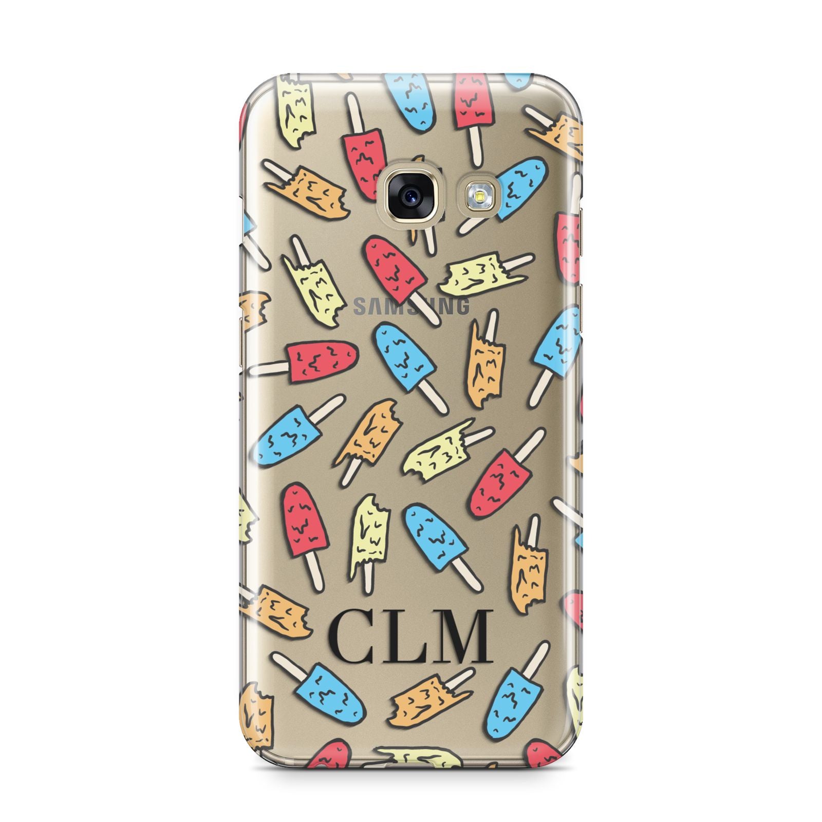Personalised Ice Lolly Initials Samsung Galaxy A3 2017 Case on gold phone