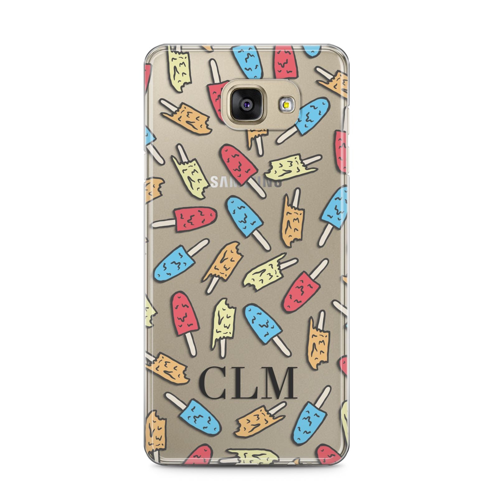 Personalised Ice Lolly Initials Samsung Galaxy A5 2016 Case on gold phone
