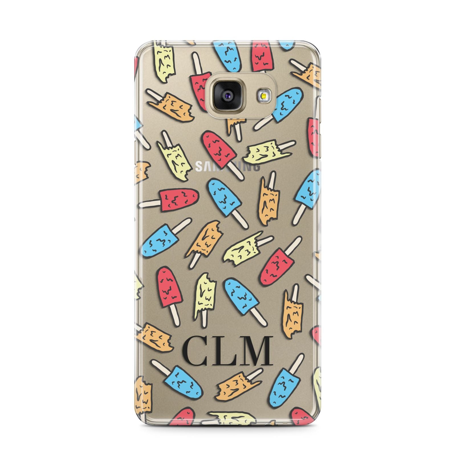 Personalised Ice Lolly Initials Samsung Galaxy A7 2016 Case on gold phone