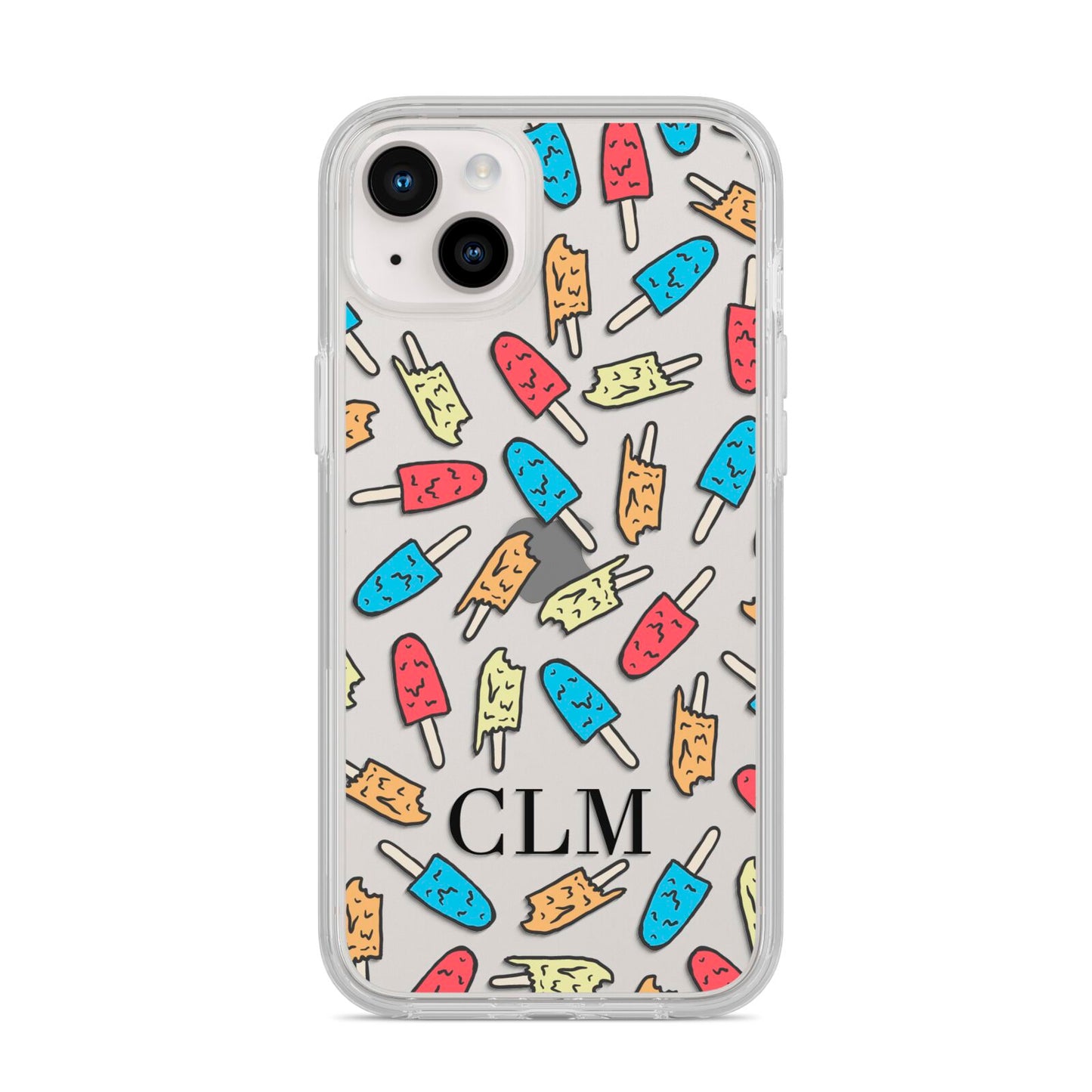Personalised Ice Lolly Initials iPhone 14 Plus Clear Tough Case Starlight