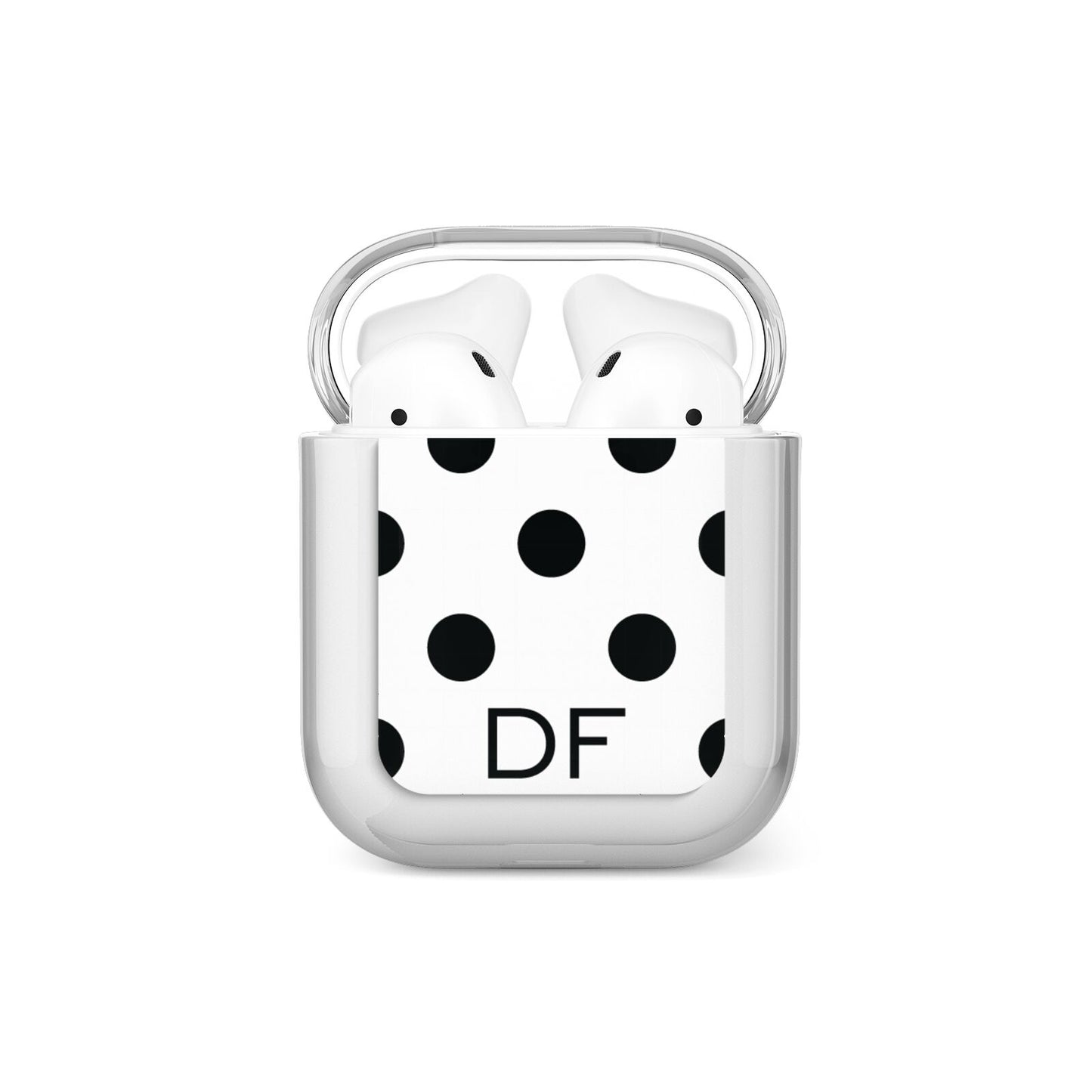 Personalised Initial Black Dots AirPods Case