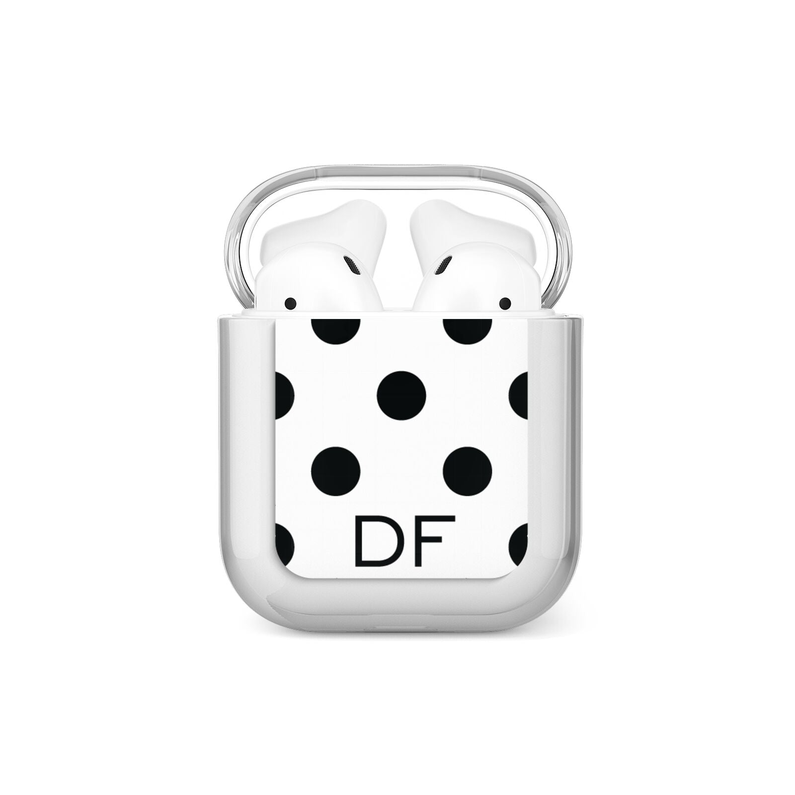 Personalised Initial Black Dots AirPods Case