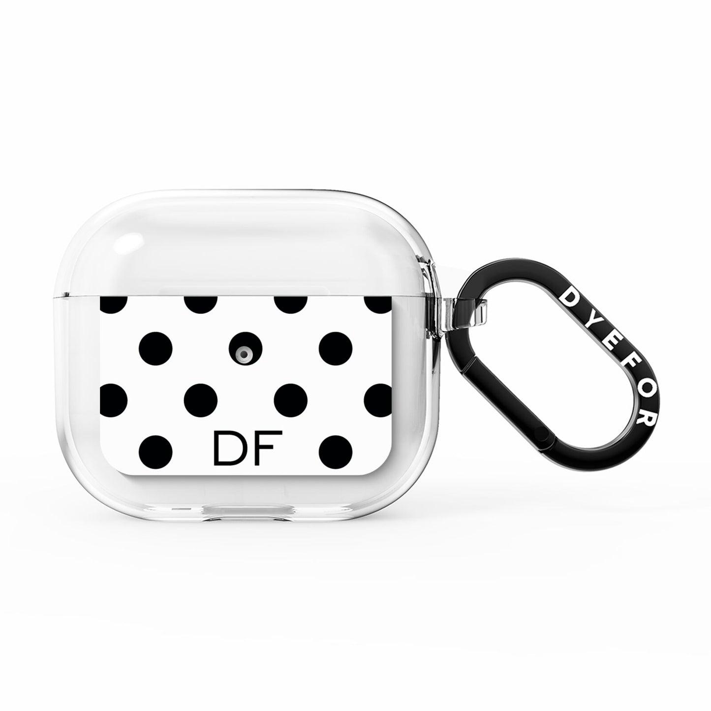 Personalised Initial Black Dots AirPods Clear Case 3rd Gen