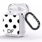 Personalised Initial Black Dots AirPods Clear Case Side Image