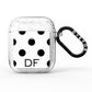 Personalised Initial Black Dots AirPods Glitter Case