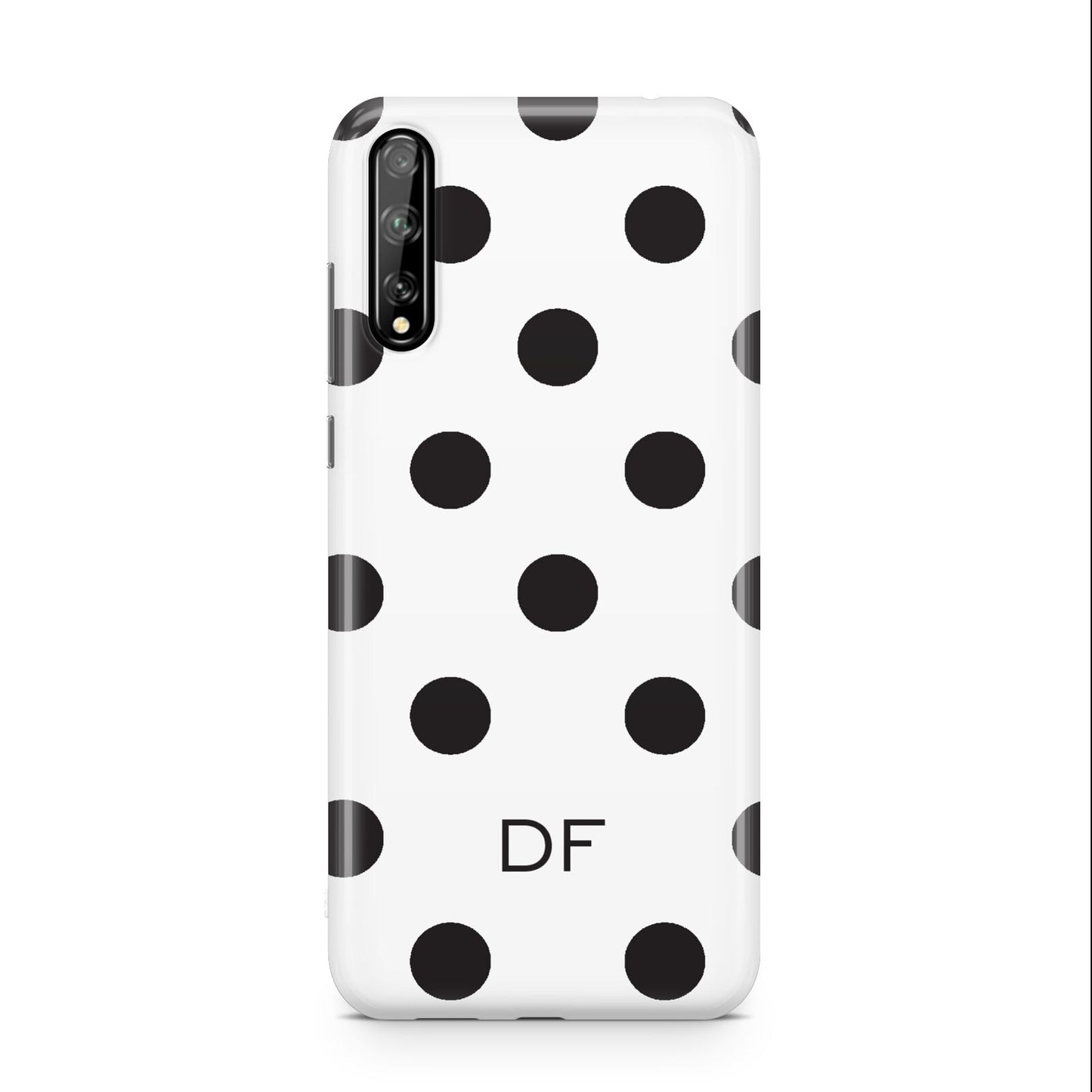 Personalised Initial Black Dots Huawei Enjoy 10s Phone Case