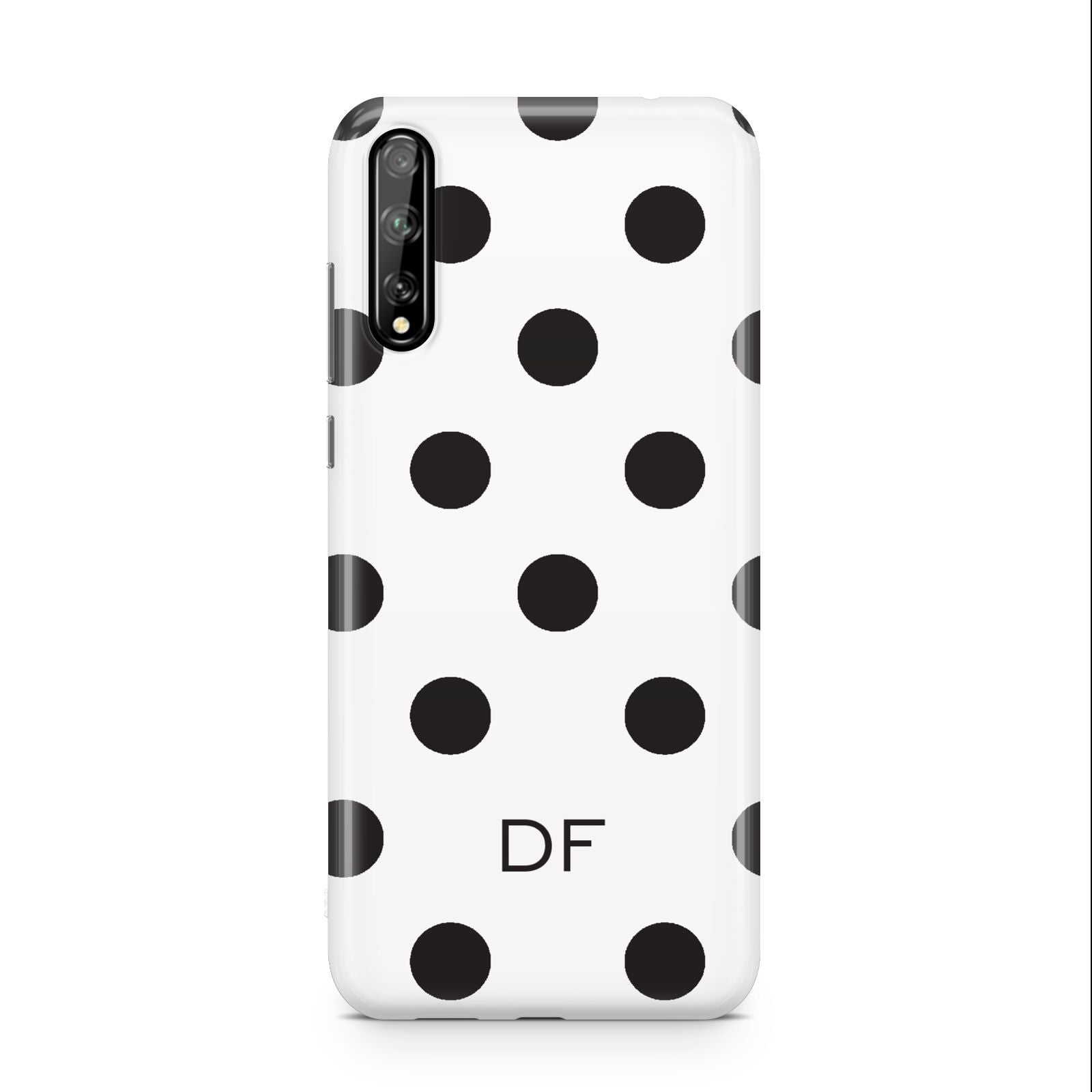 Personalised Initial Black Dots Huawei Enjoy 10s Phone Case