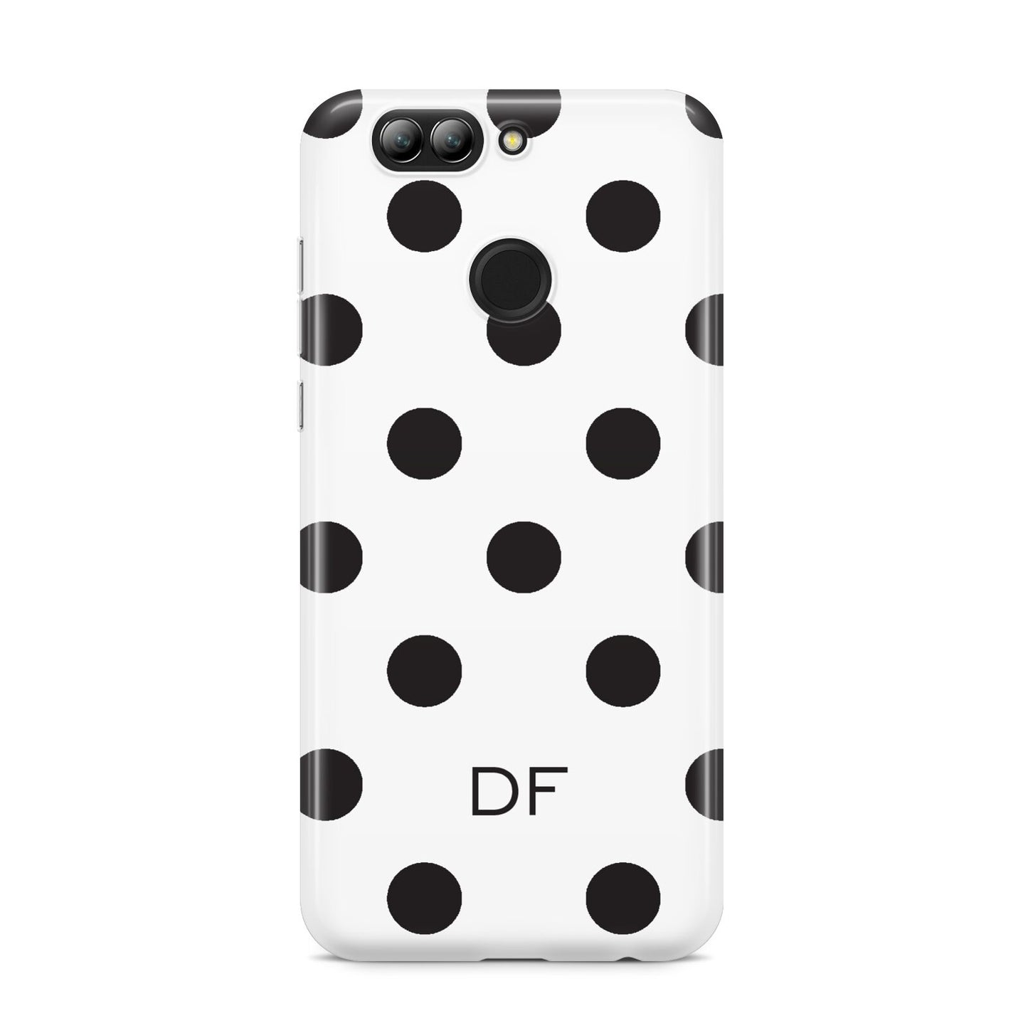 Personalised Initial Black Dots Huawei Nova 2s Phone Case
