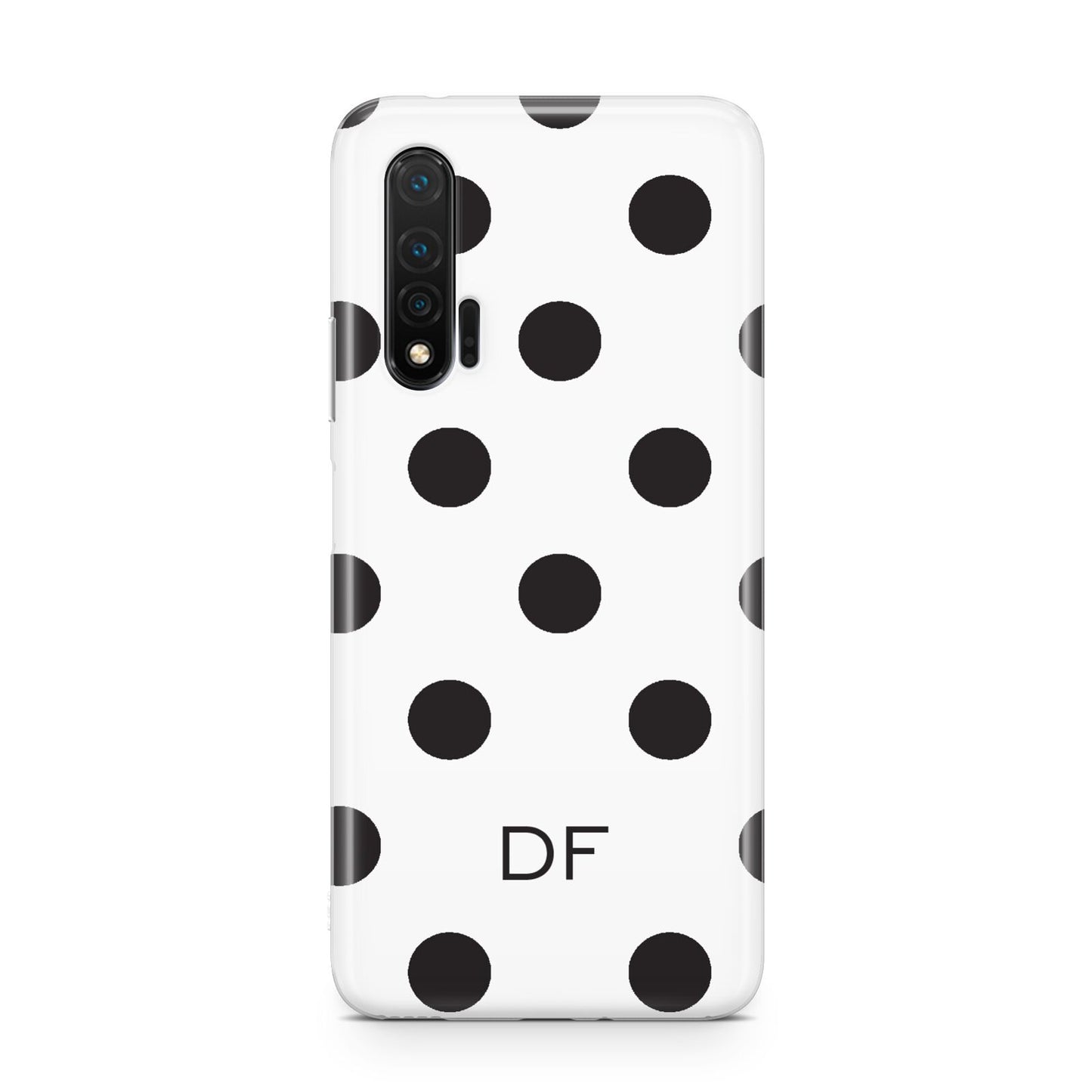 Personalised Initial Black Dots Huawei Nova 6 Phone Case