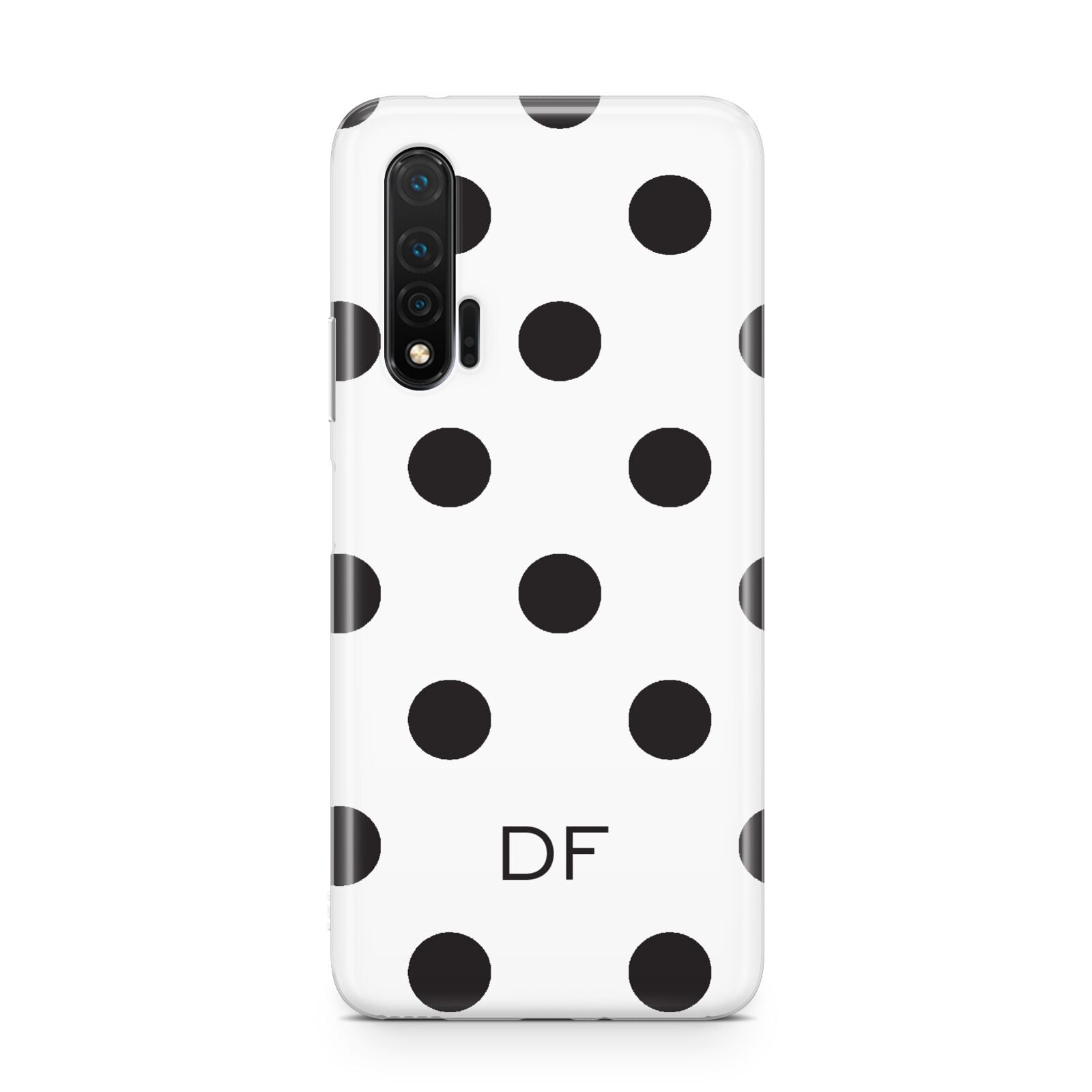 Personalised Initial Black Dots Huawei Nova 6 Phone Case