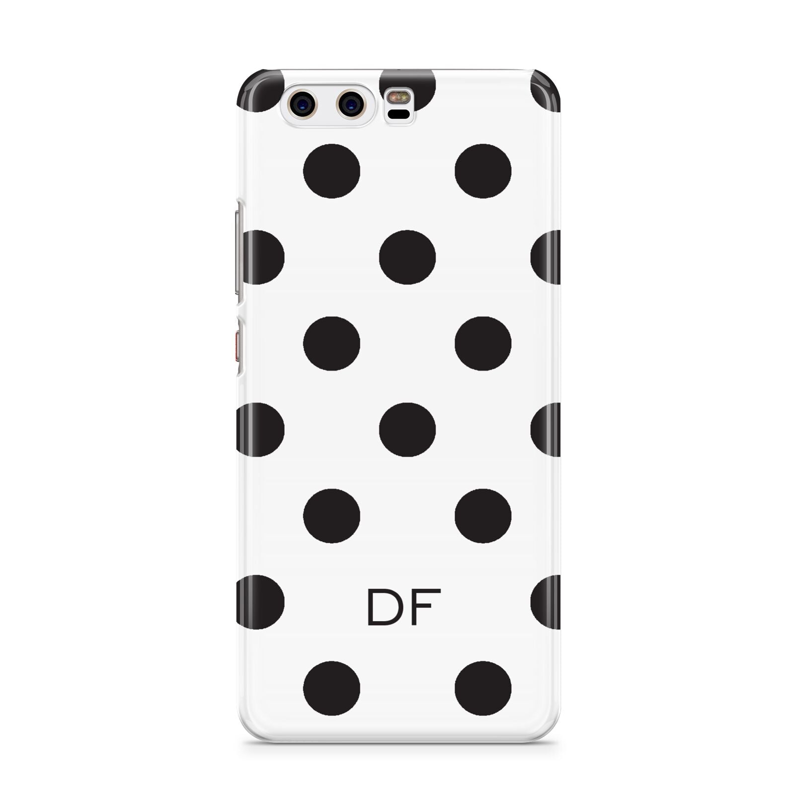 Personalised Initial Black Dots Huawei P10 Phone Case