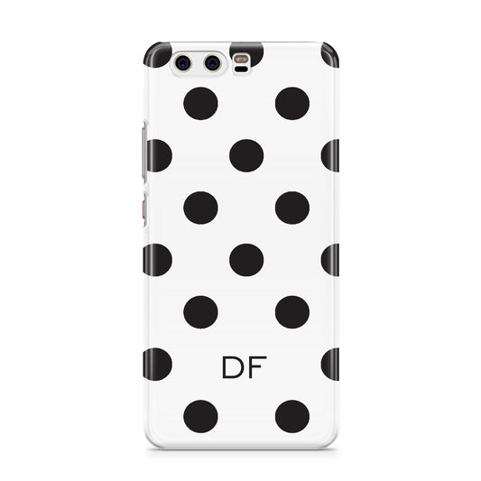 Personalised Initial Black Dots Huawei P10 Phone Case