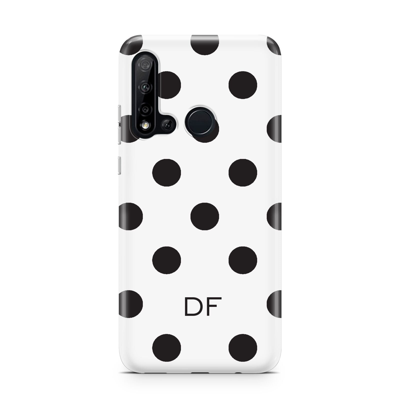 Personalised Initial Black Dots Huawei P20 Lite 5G Phone Case