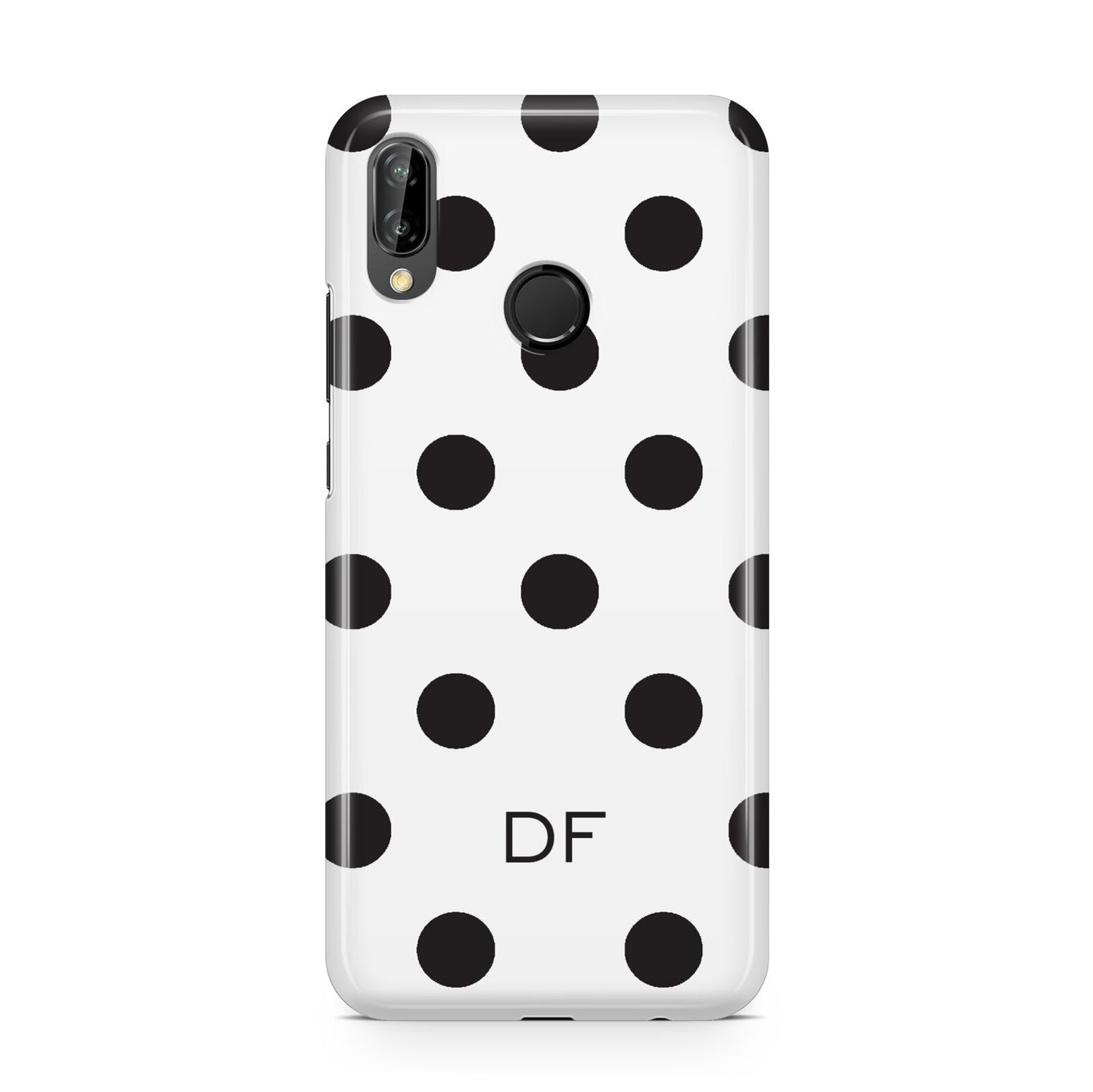 Personalised Initial Black Dots Huawei P20 Lite Phone Case