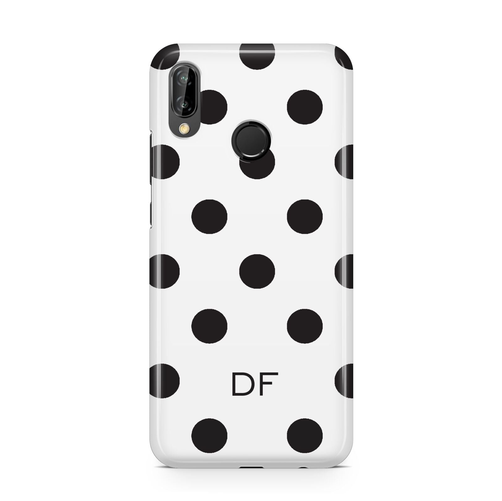 Personalised Initial Black Dots Huawei P20 Lite Phone Case