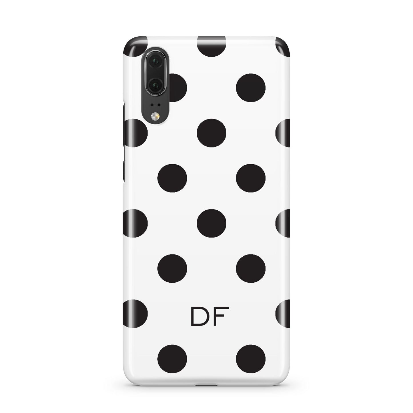 Personalised Initial Black Dots Huawei P20 Phone Case