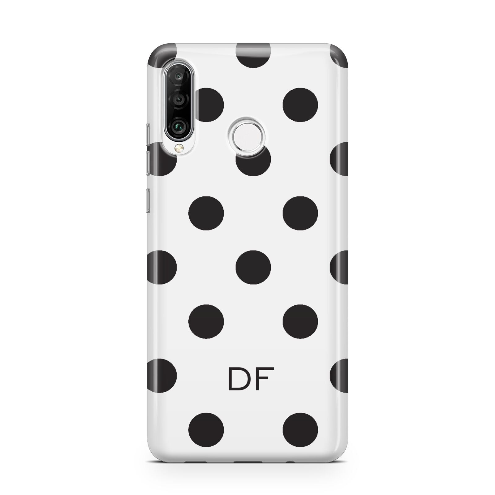 Personalised Initial Black Dots Huawei P30 Lite Phone Case