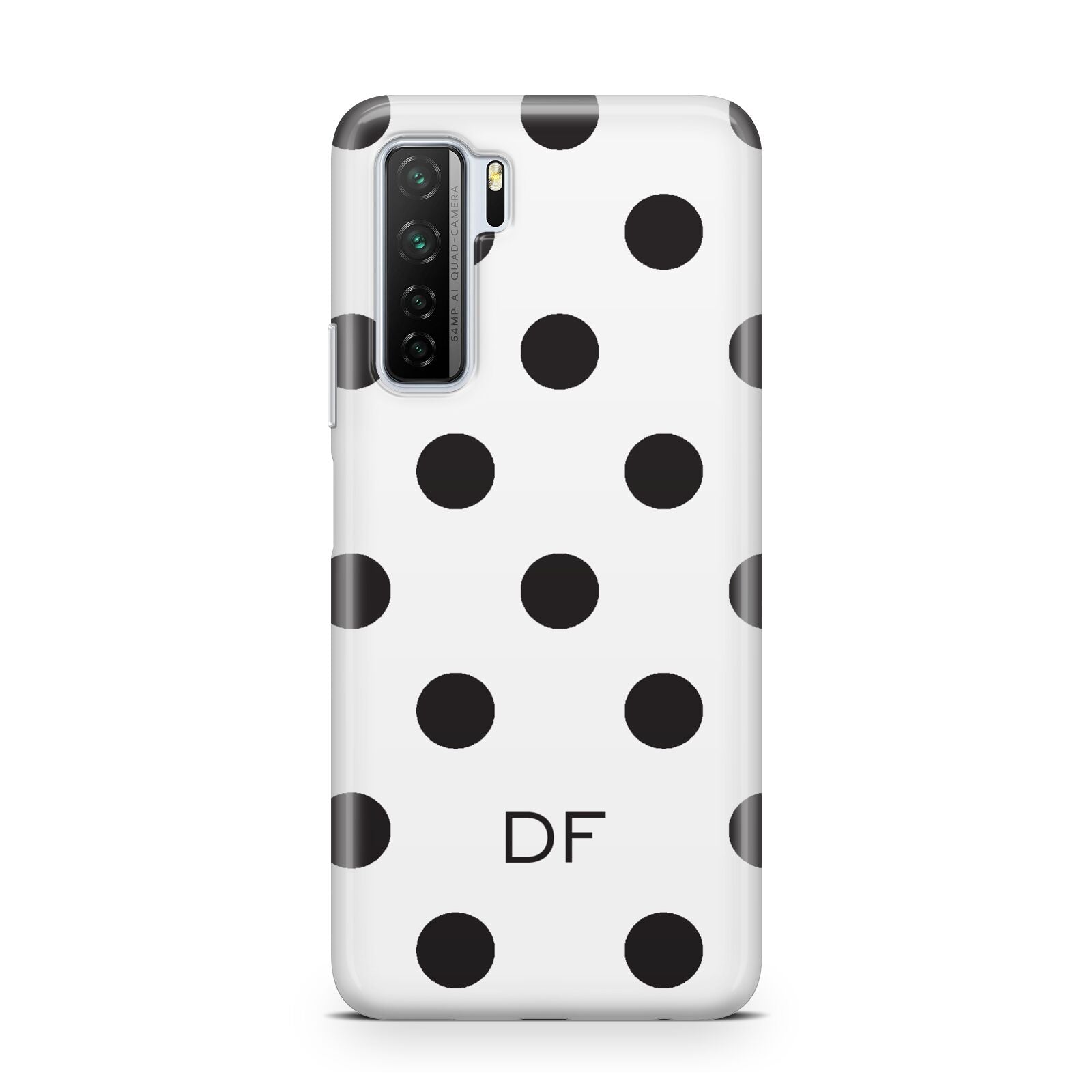 Personalised Initial Black Dots Huawei P40 Lite 5G Phone Case