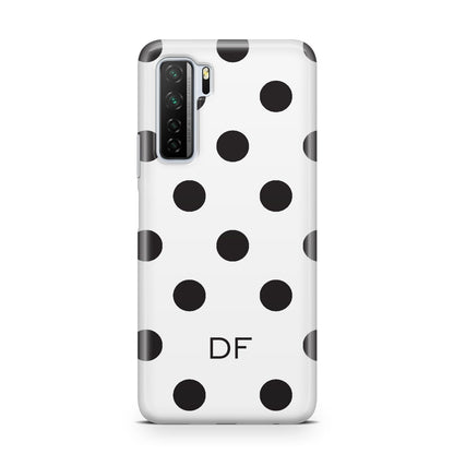 Personalised Initial Black Dots Huawei P40 Lite 5G Phone Case