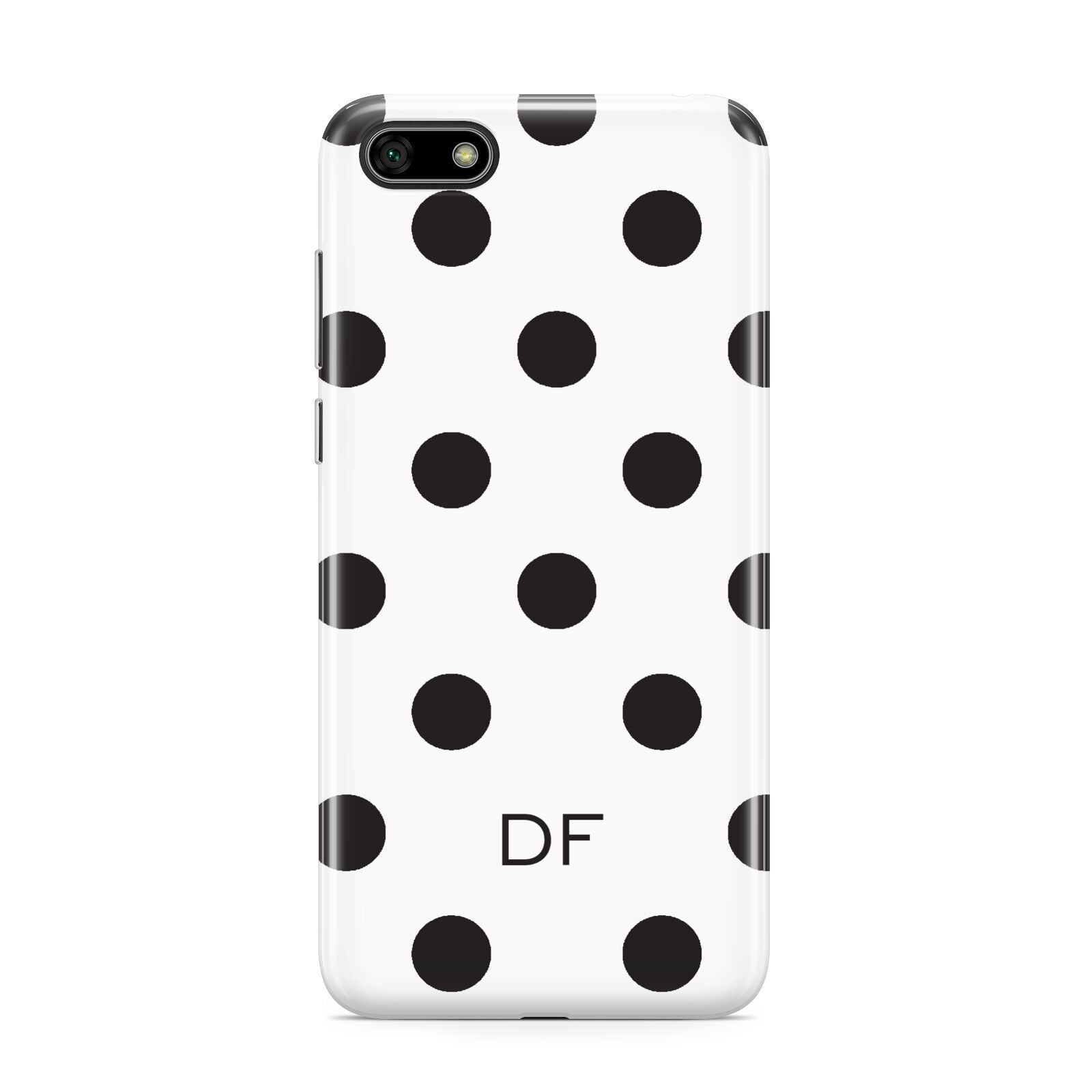 Personalised Initial Black Dots Huawei Y5 Prime 2018 Phone Case
