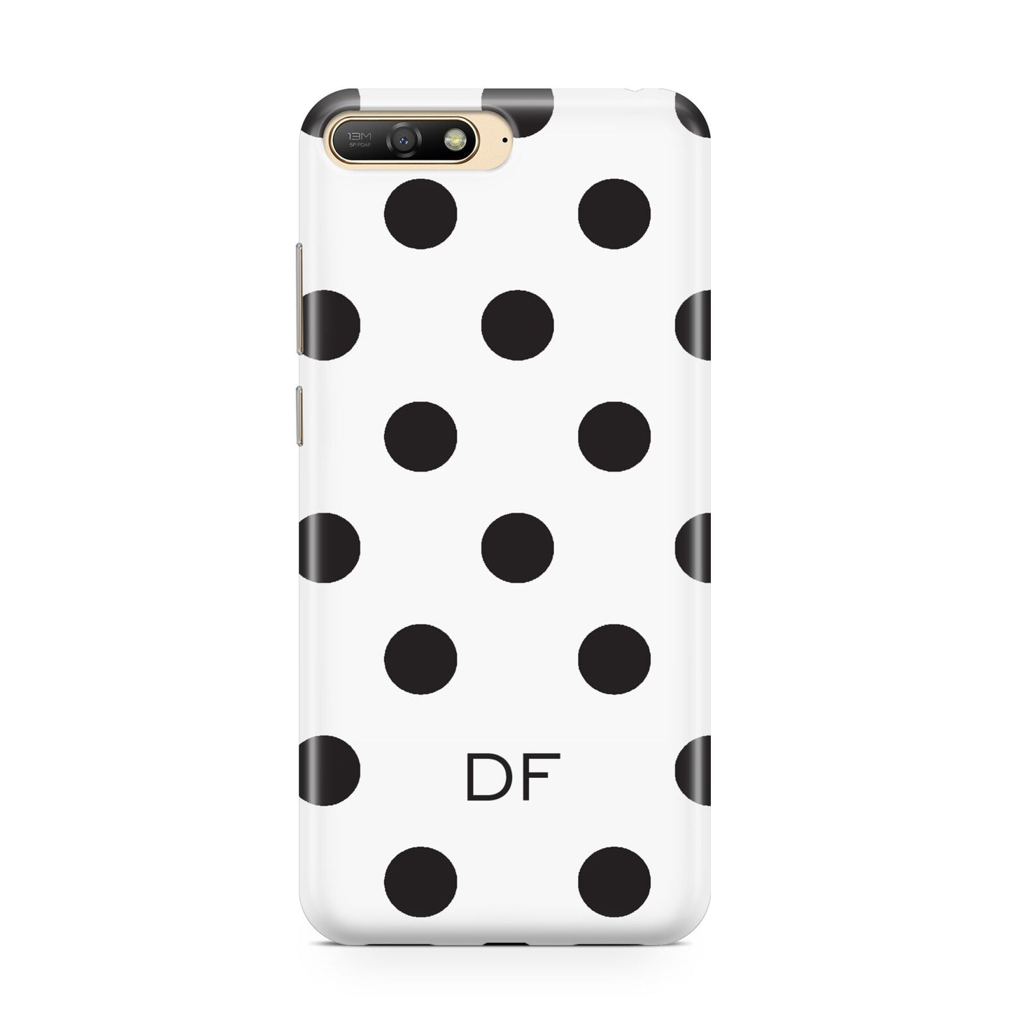 Personalised Initial Black Dots Huawei Y6 2018