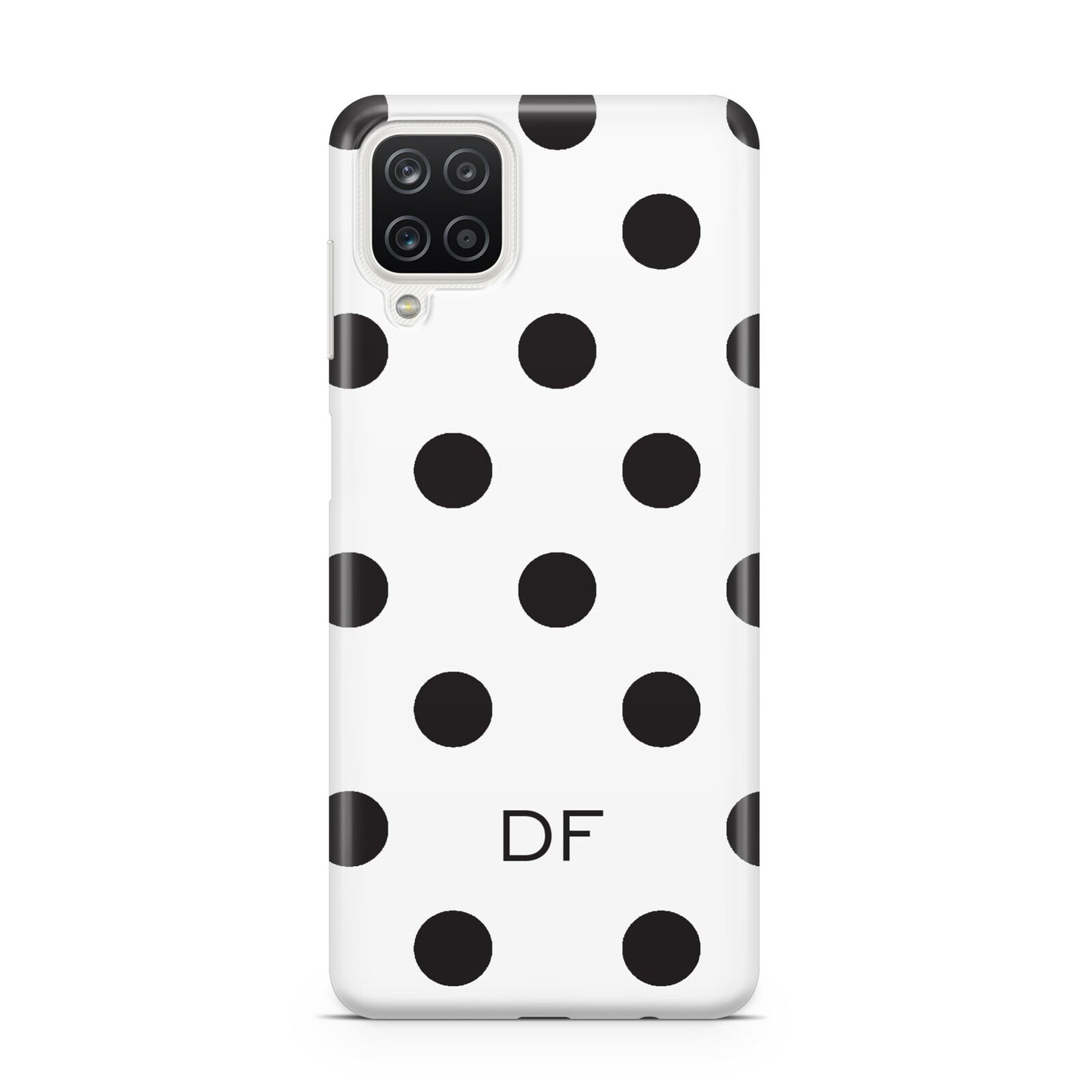 Personalised Initial Black Dots Samsung A12 Case