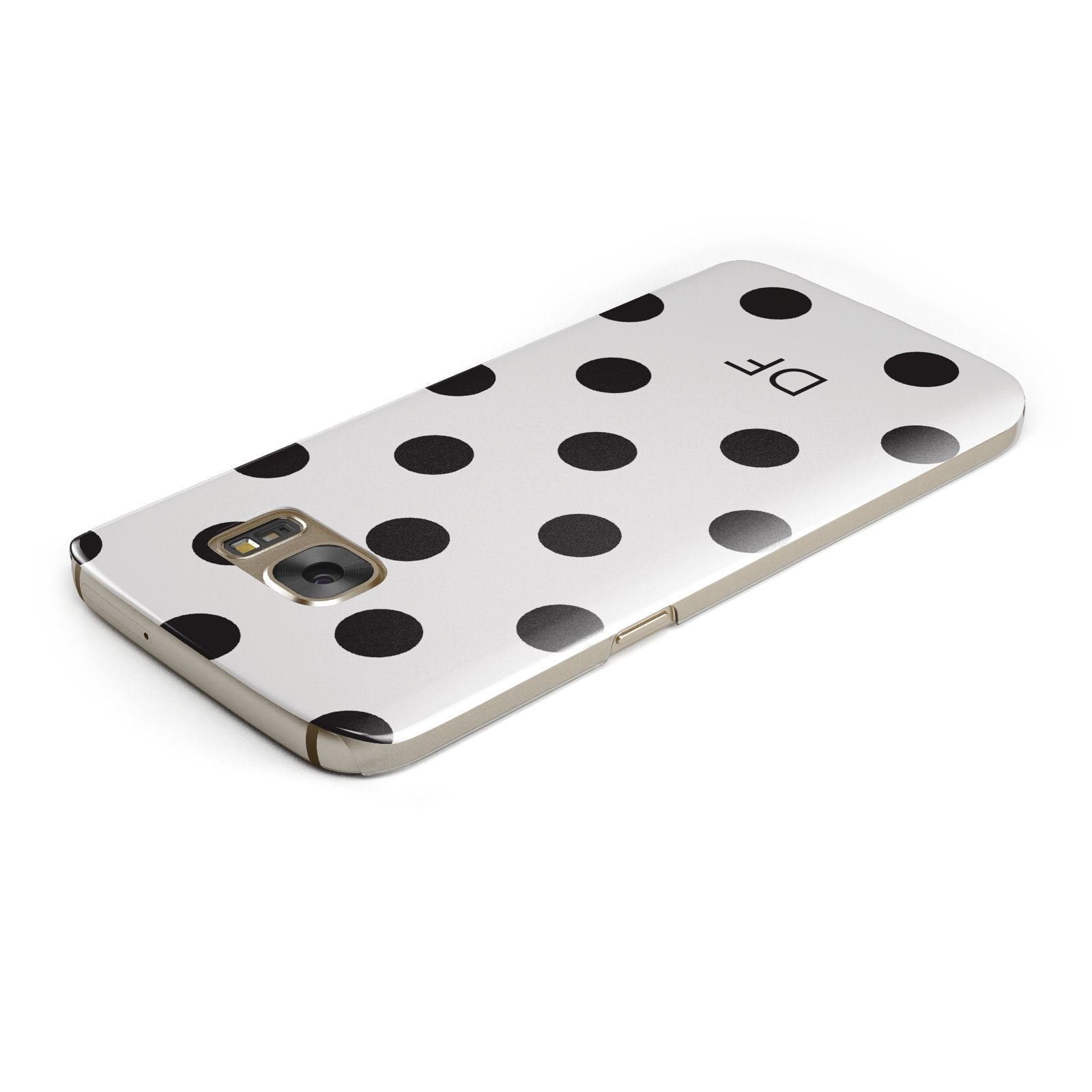 Personalised Initial Black Dots Samsung Galaxy Case Top Cutout