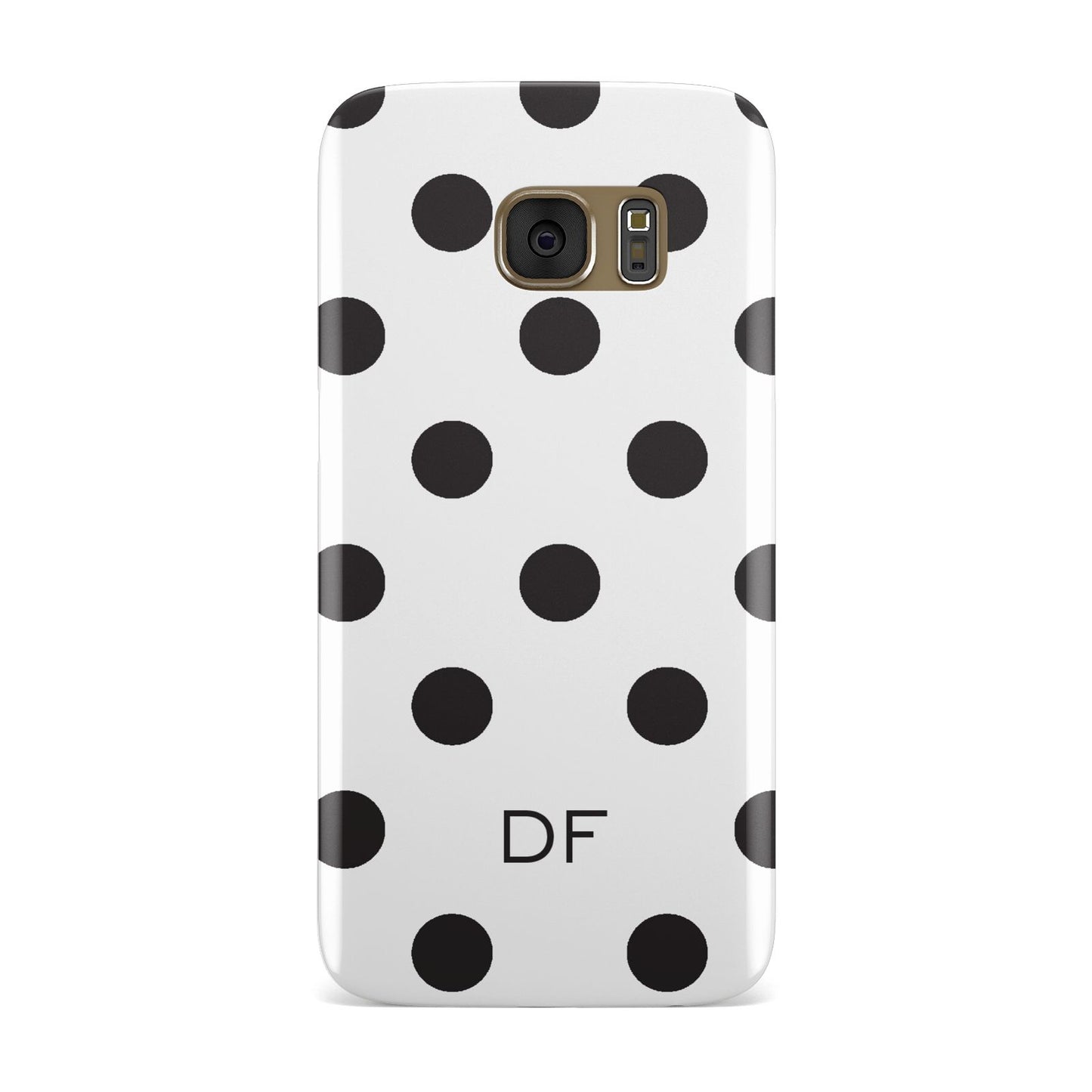 Personalised Initial Black Dots Samsung Galaxy Case