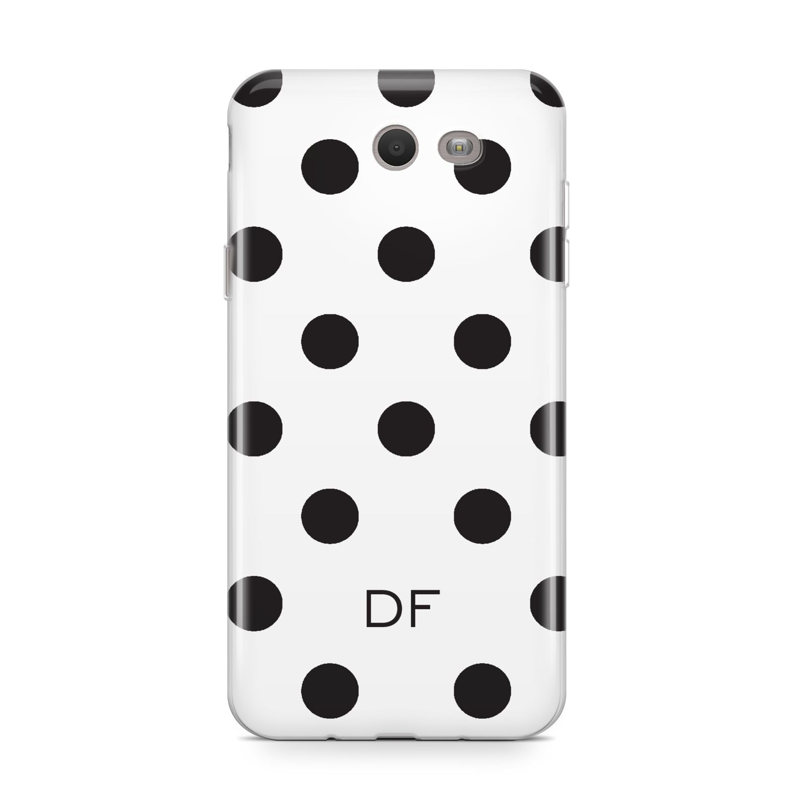 Personalised Initial Black Dots Samsung Galaxy J7 2017 Case